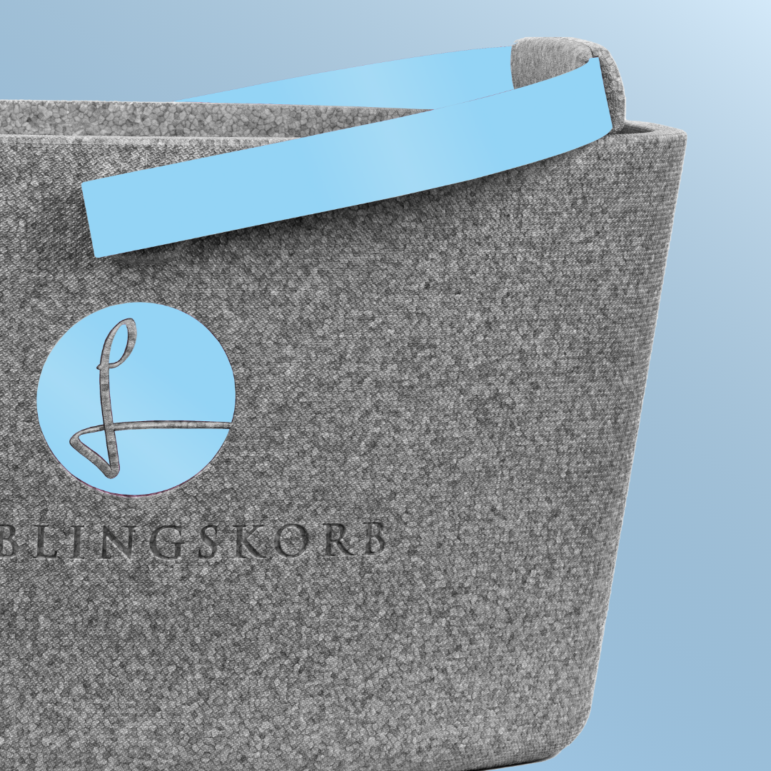 LIEBLINGSKORB Basic silver grey Mykonos blau