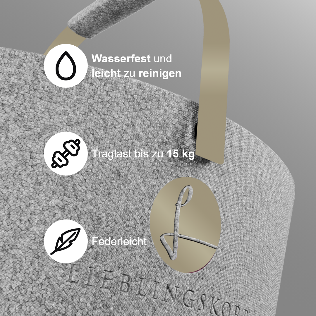 Lieblingskorb in Champagner Grey, dezente Eleganz für jeden Anlass