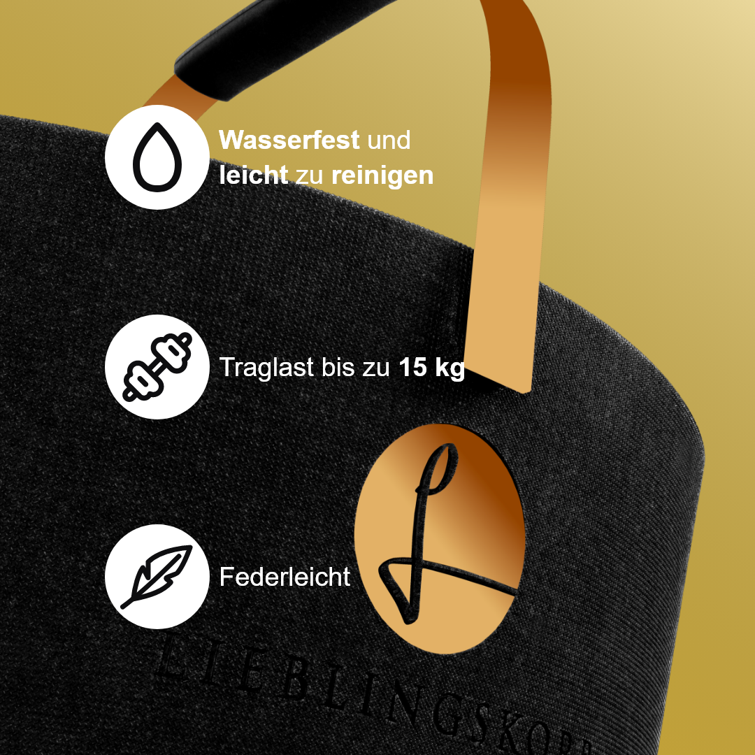 Lieblingskorb in edlem Gold – luxuriös und stilvoll
