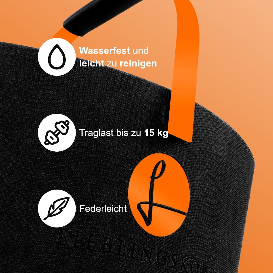 Lieblingskorb in Lachsorange, warmer Ton für vielseitigen Einsatz