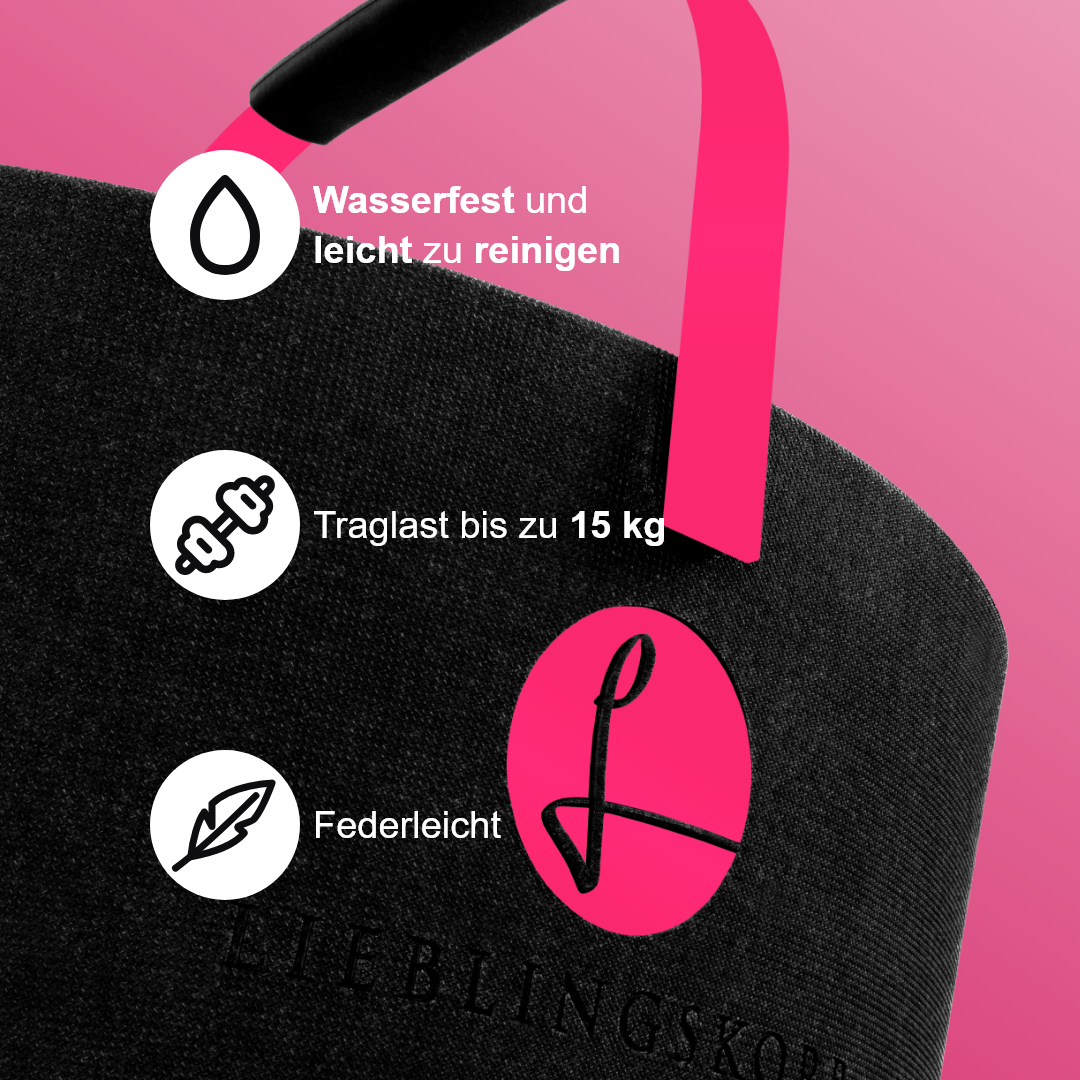 Lieblingskorb in kräftigem Magenta, auffälliger Style trifft Funktion