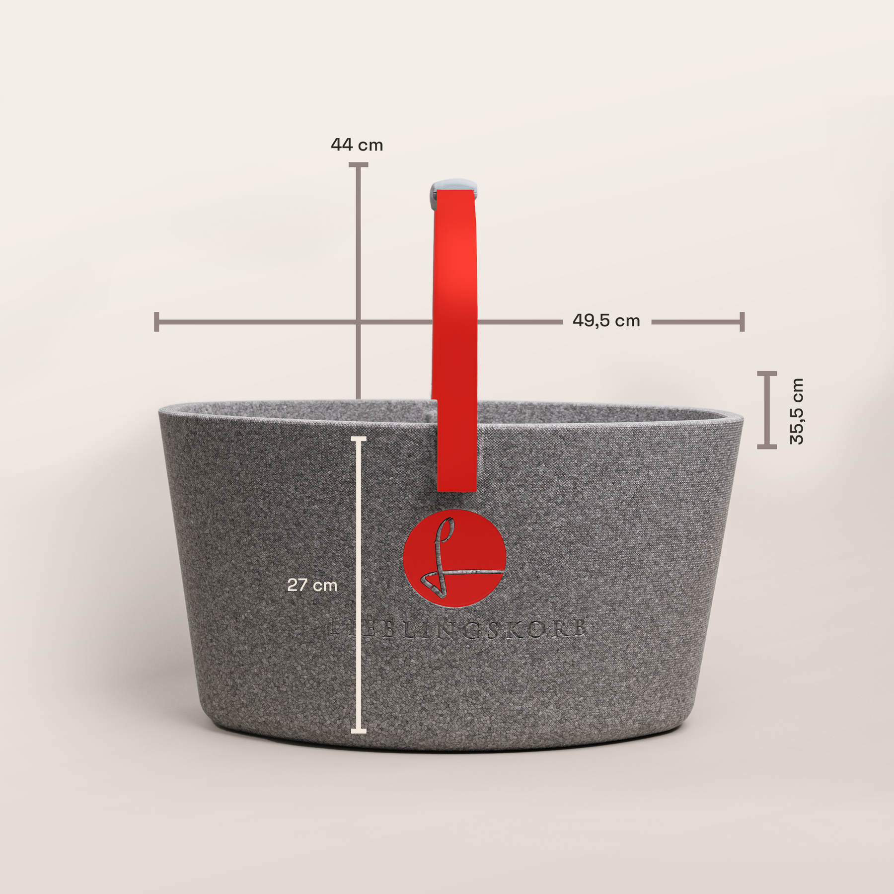 LIEBLINGSKORB Basic silver grey strawberry red