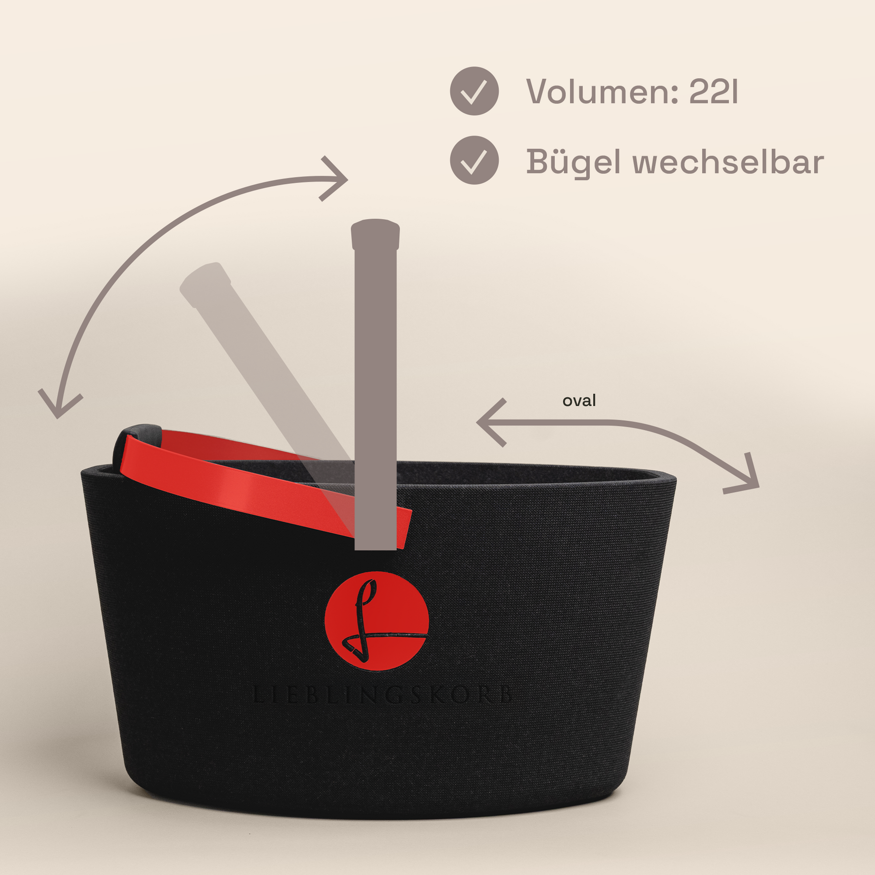 LIEBLINGSKORB Basic deep black strawberry red