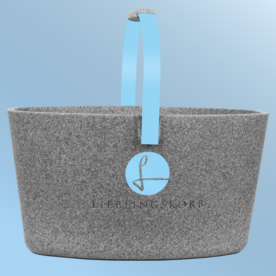 LIEBLINGSKORB Basic silver grey Mykonos blau
