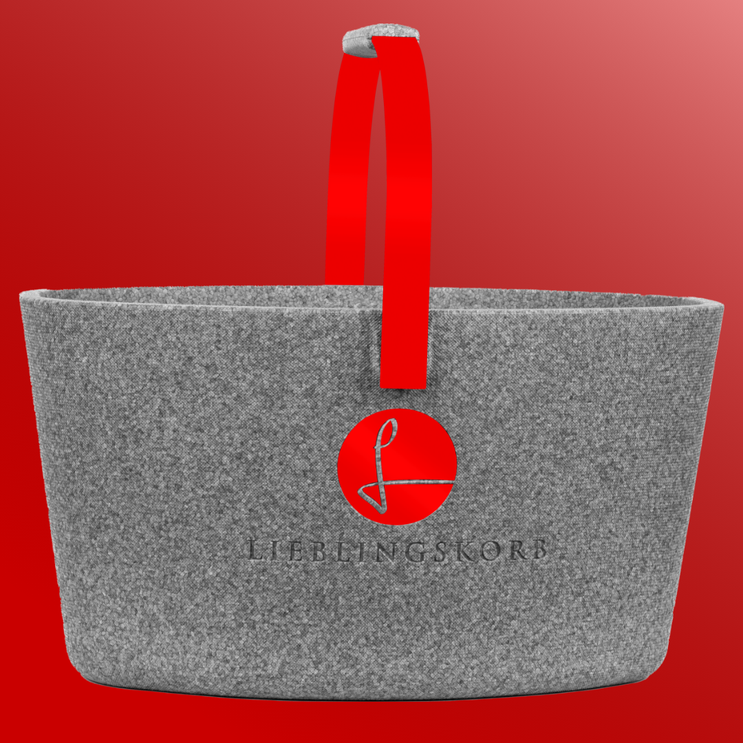 Lieblingskorb in Strawberry Red Grey, leuchtend rot für stylisches und nachhaltiges Einkaufen