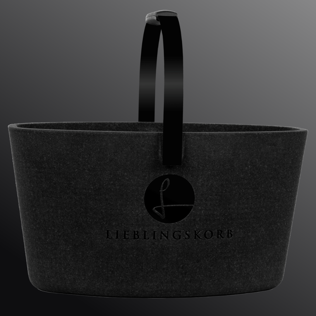 Lieblingskorb in Tiefschwarz, minimalistisches Design mit nachhaltigem Anspruch