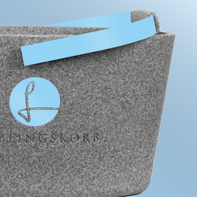 LIEBLINGSKORB Basic silver grey Mykonos blau