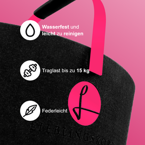 Lieblingskorb in kräftigem Magenta, auffälliger Style trifft Funktion