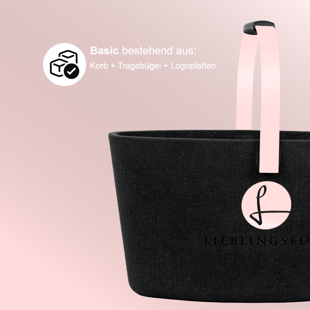 Lieblingskorb in Pastelrosa, sanfte Farbe für moderne Aufbewahrungslösungen
