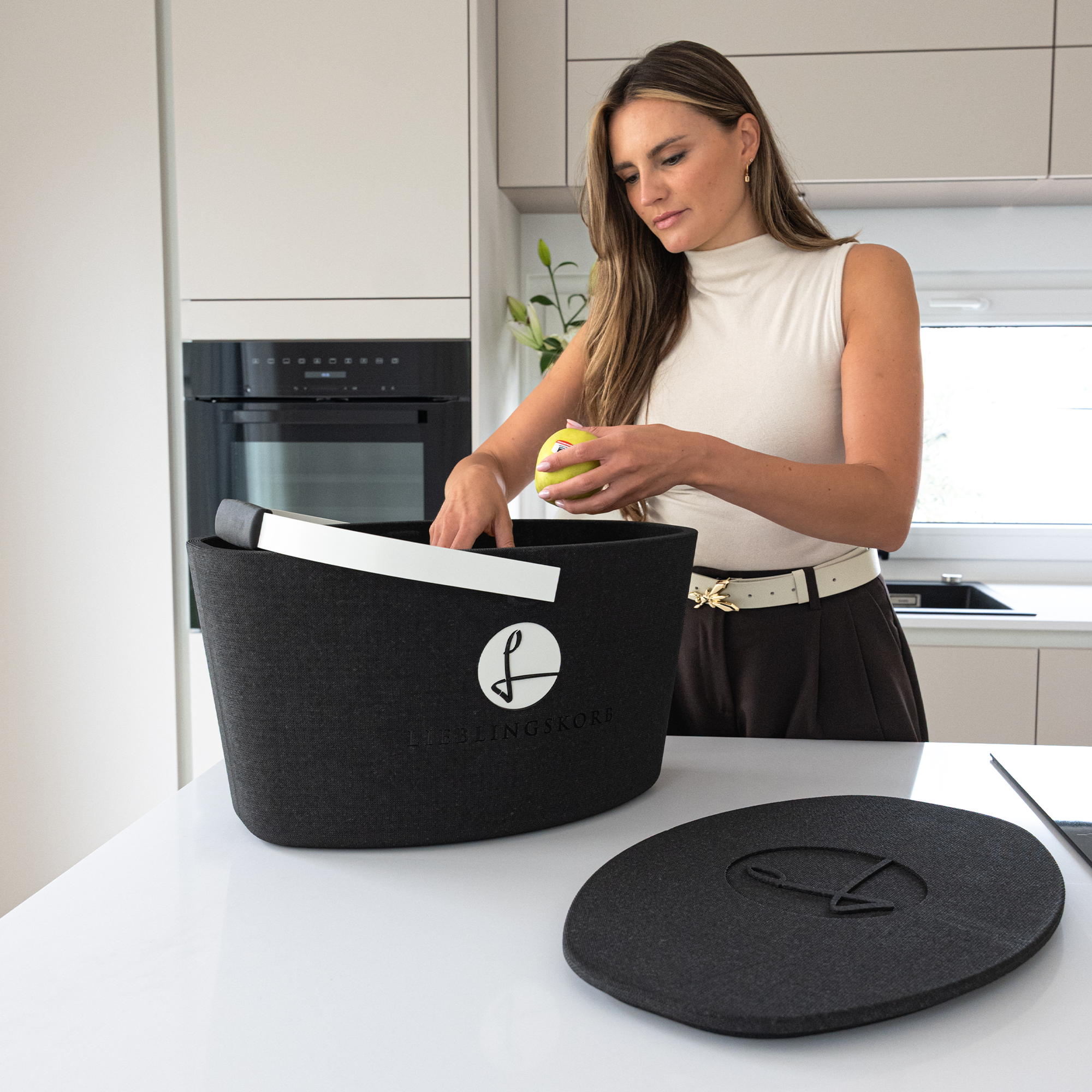 Original LIEBLINGSKORB® Deckel oval deep black