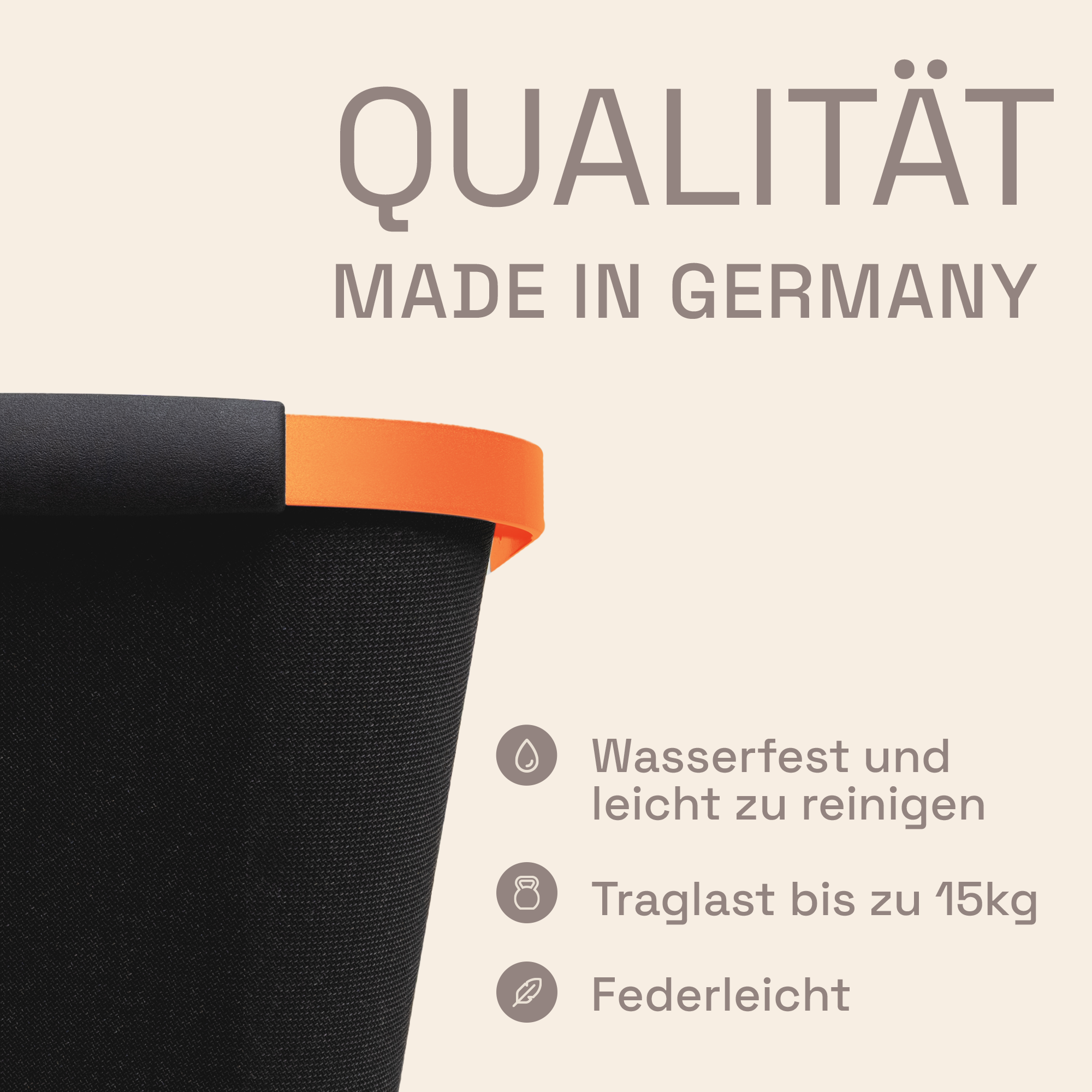 LIEBLINGSKORB® Black Edge lachsorange