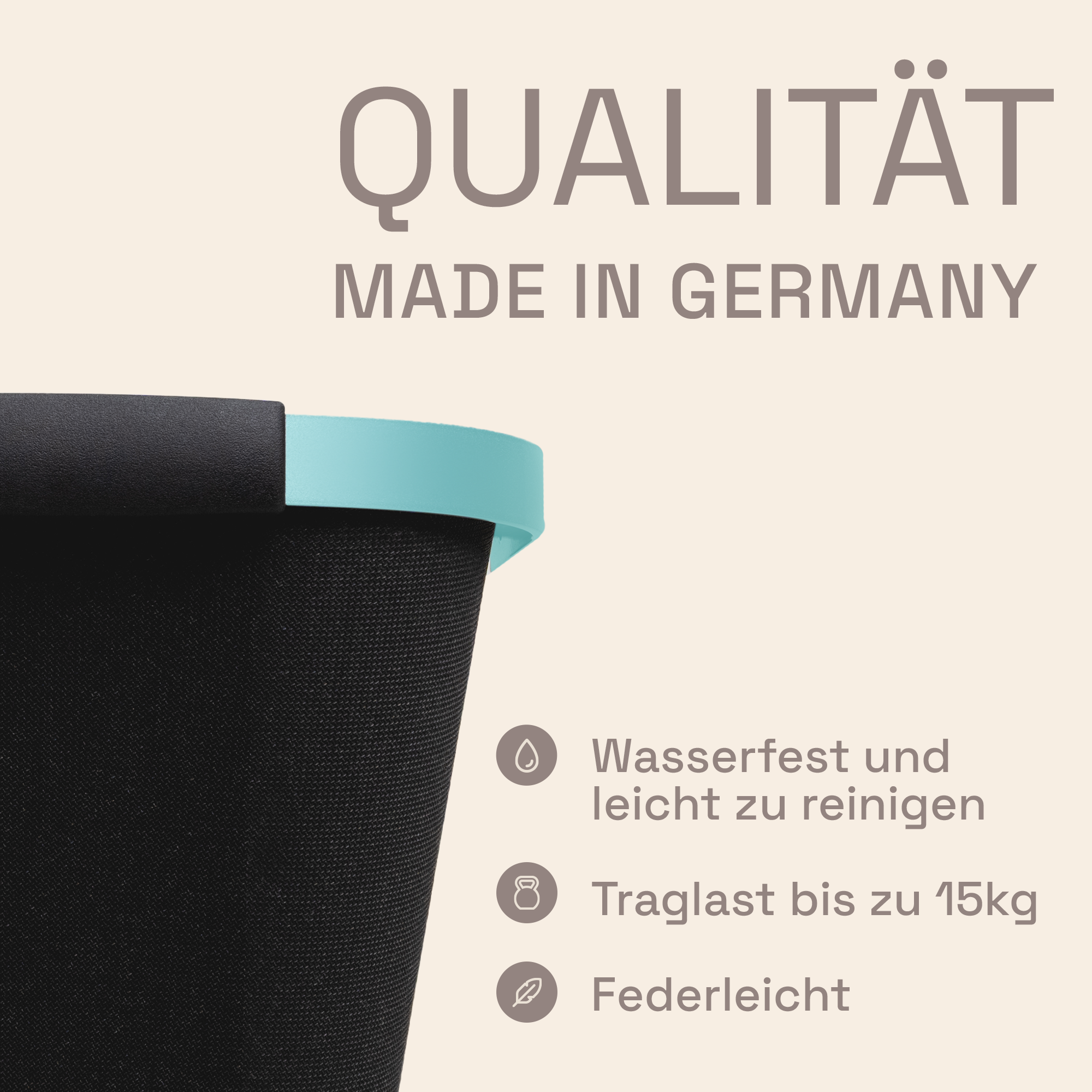 LIEBLINGSKORB® Black Edge türkis