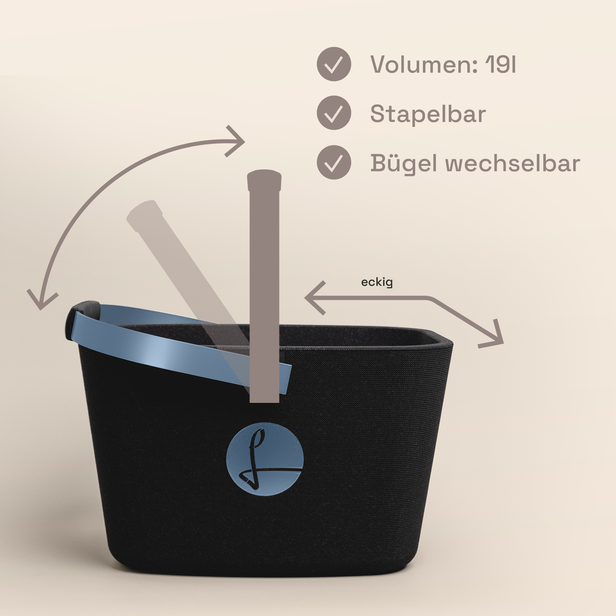 LIEBLINGSKORB® Black Edge nordic blue