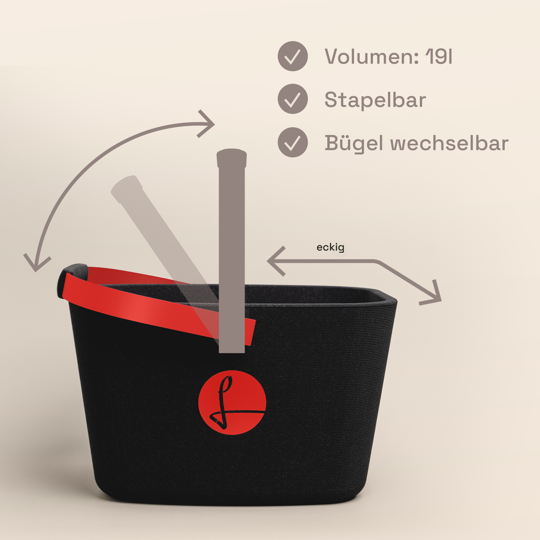 LIEBLINGSKORB Black Edge strawberry red