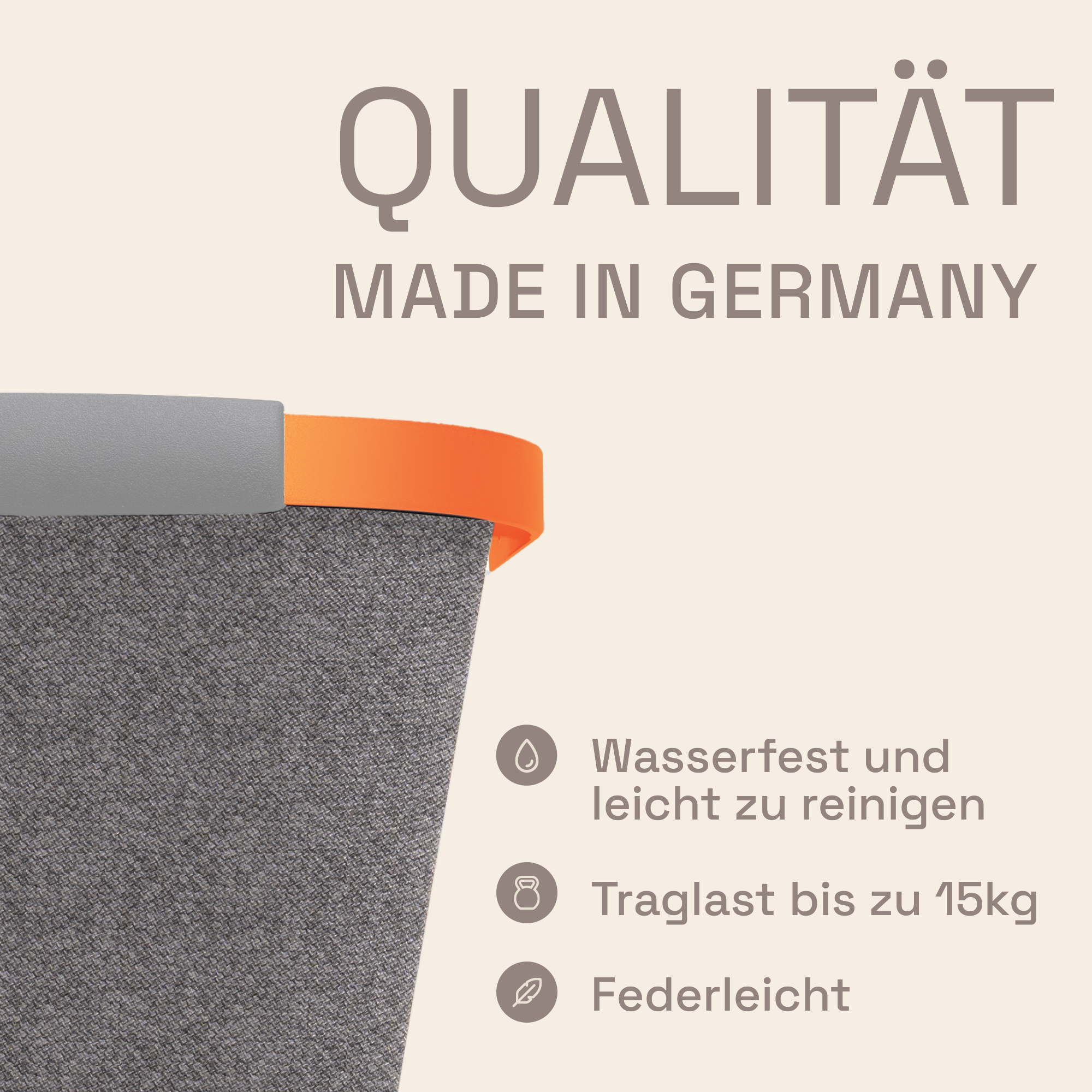 LIEBLINGSKORB® Grey Edge lachsorange