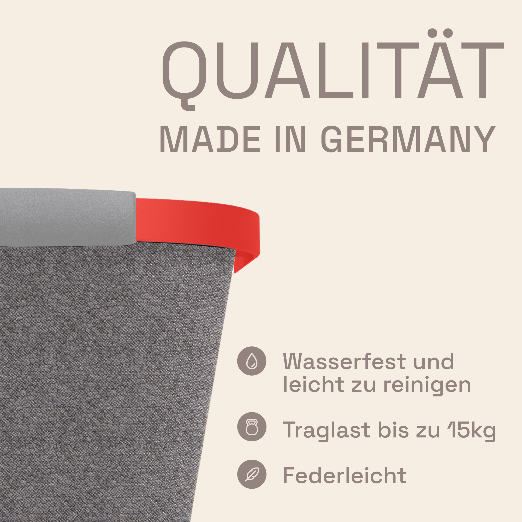 LIEBLINGSKORB® Grey Edge strawberry red