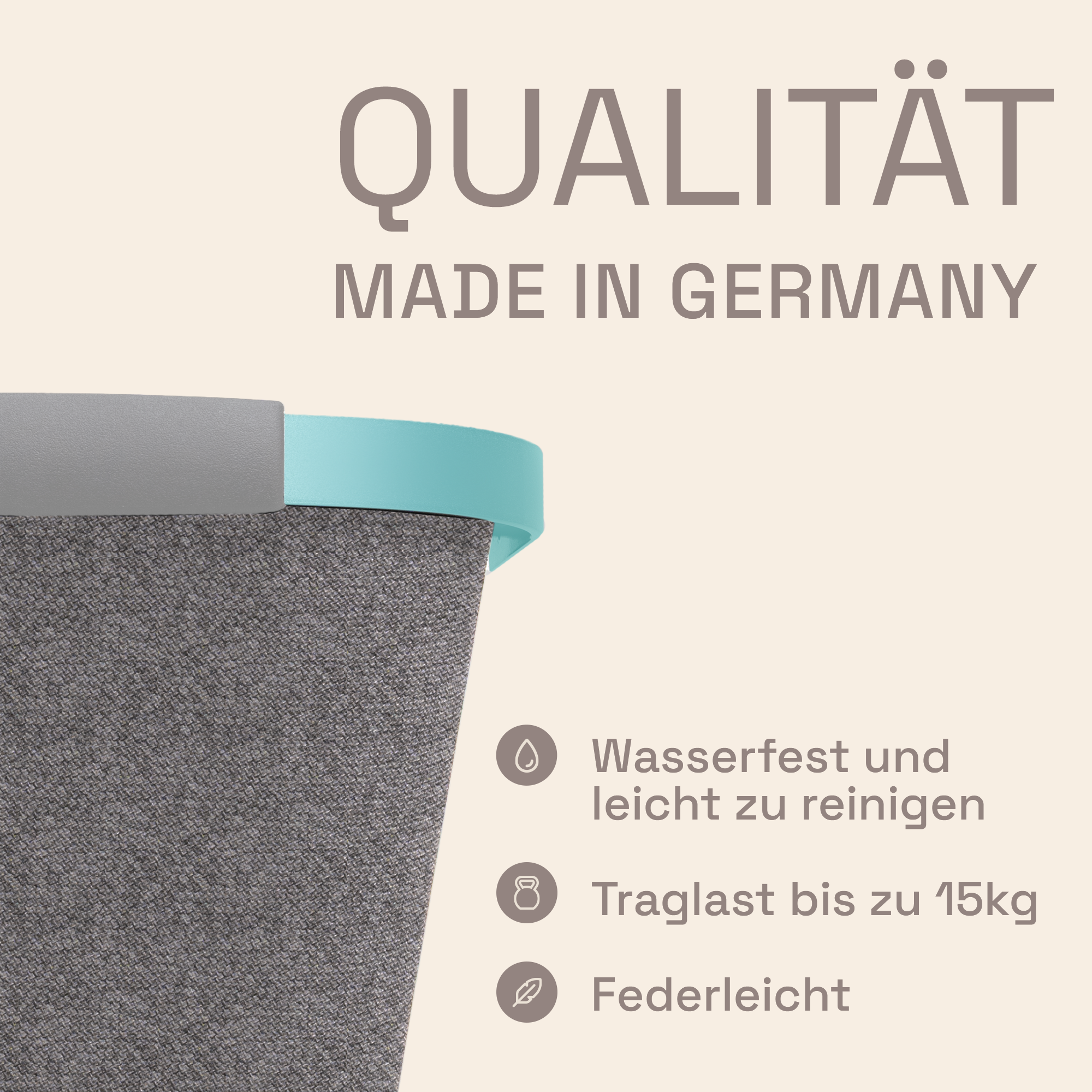 LIEBLINGSKORB® Grey Edge türkis