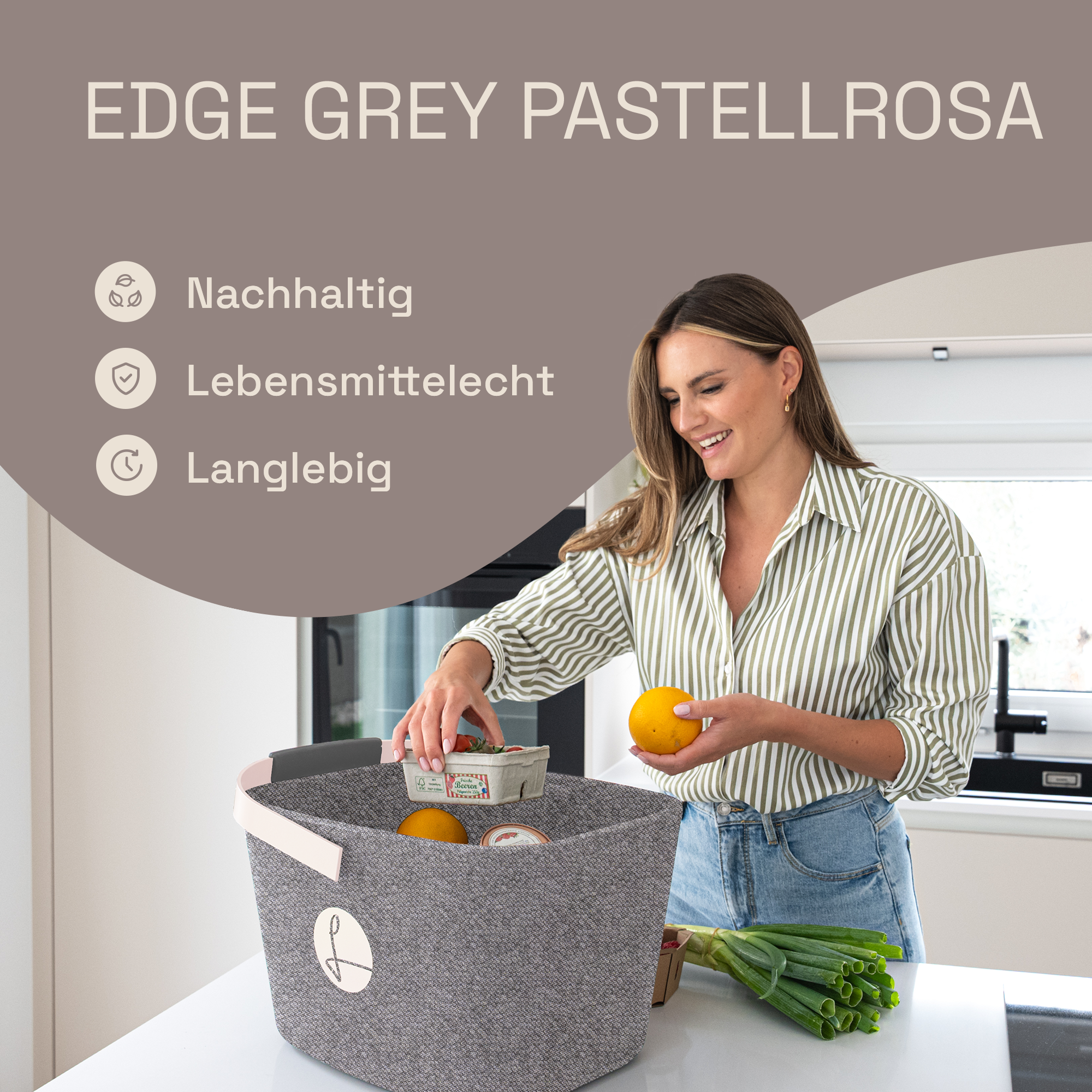 LIEBLINGSKORB® Grey Edge pastellrosa