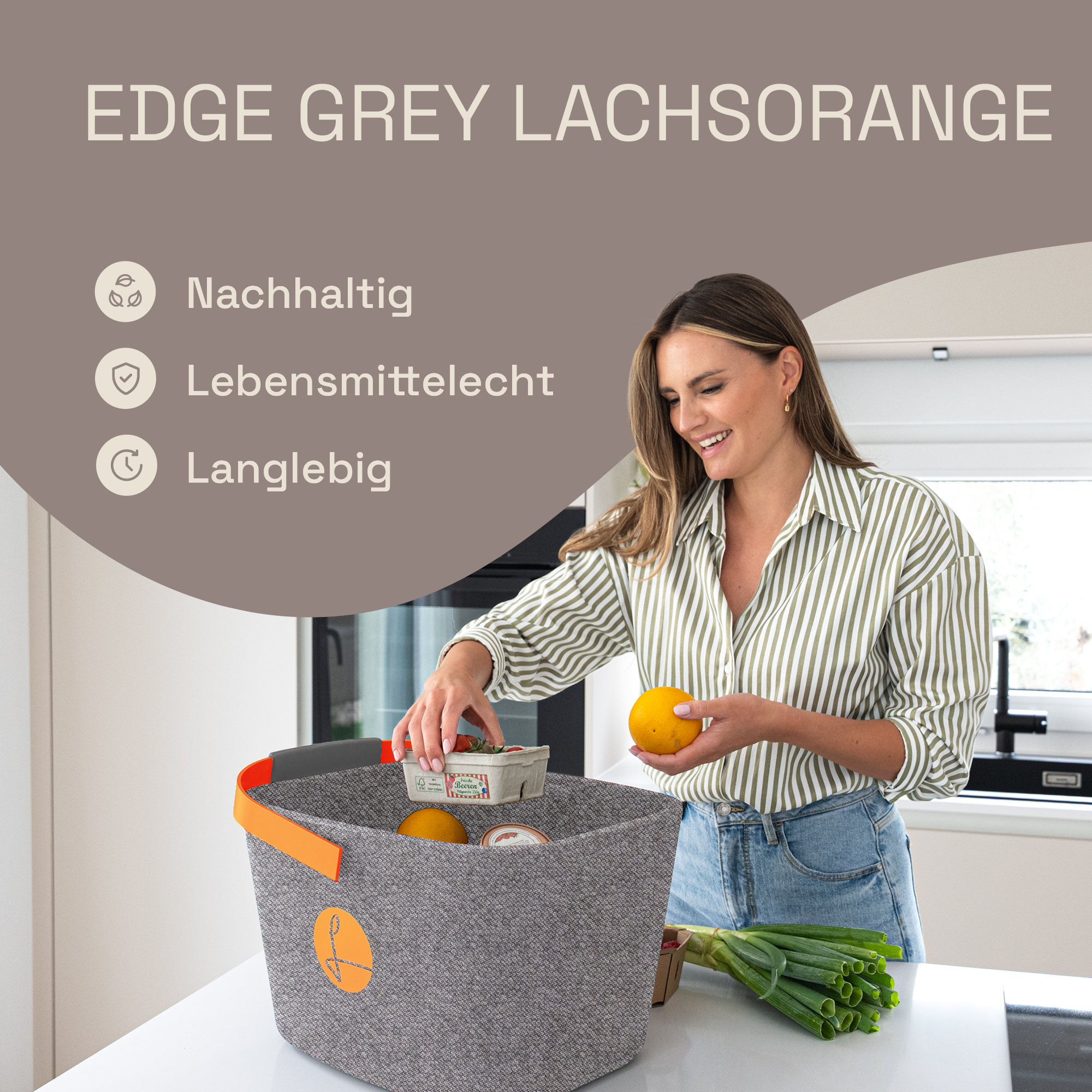 LIEBLINGSKORB® Grey Edge lachsorange