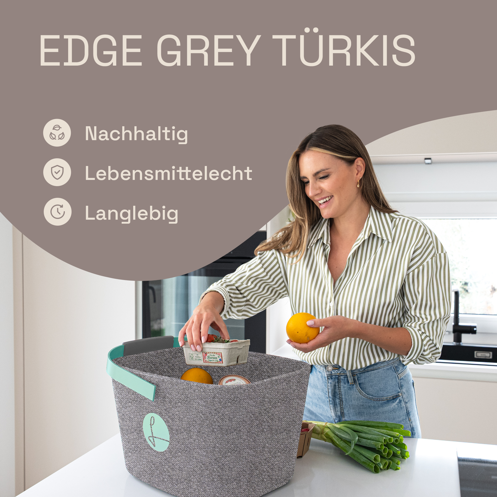 LIEBLINGSKORB® Grey Edge türkis