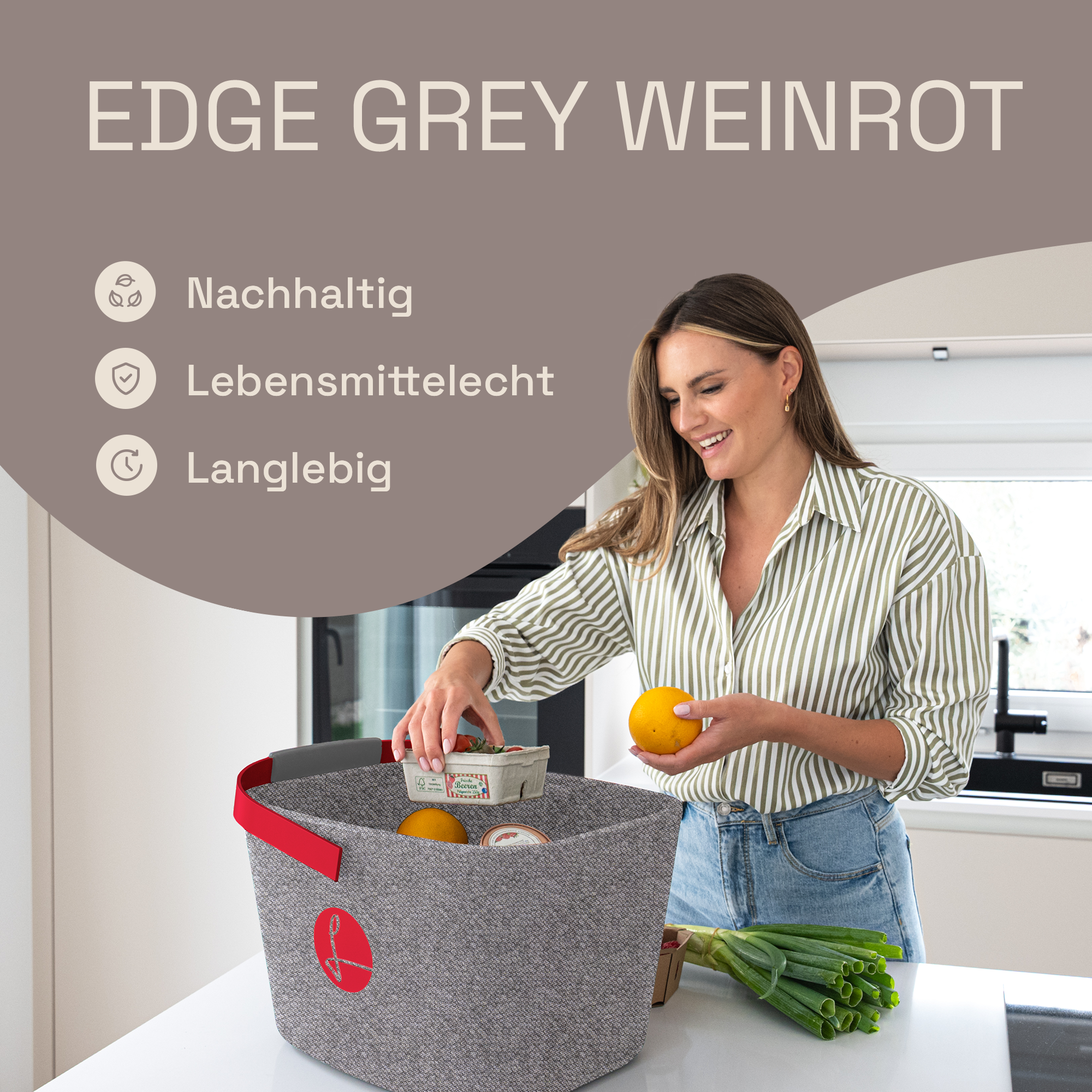 LIEBLINGSKORB® Grey Edge weinrot