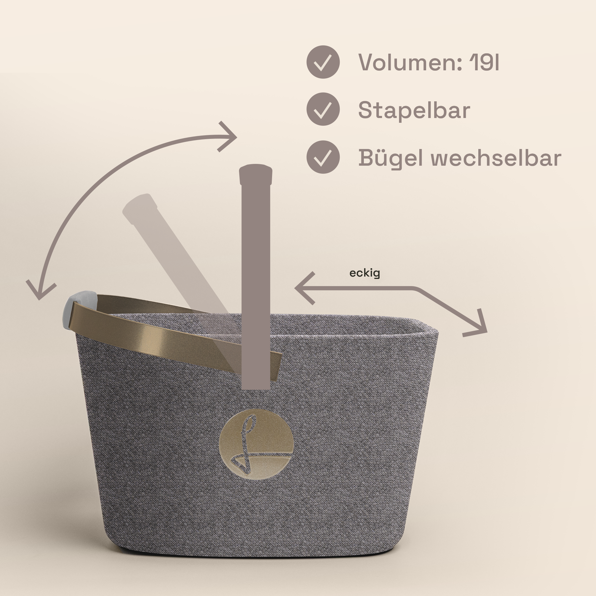 LIEBLINGSKORB® Grey Edge champagner