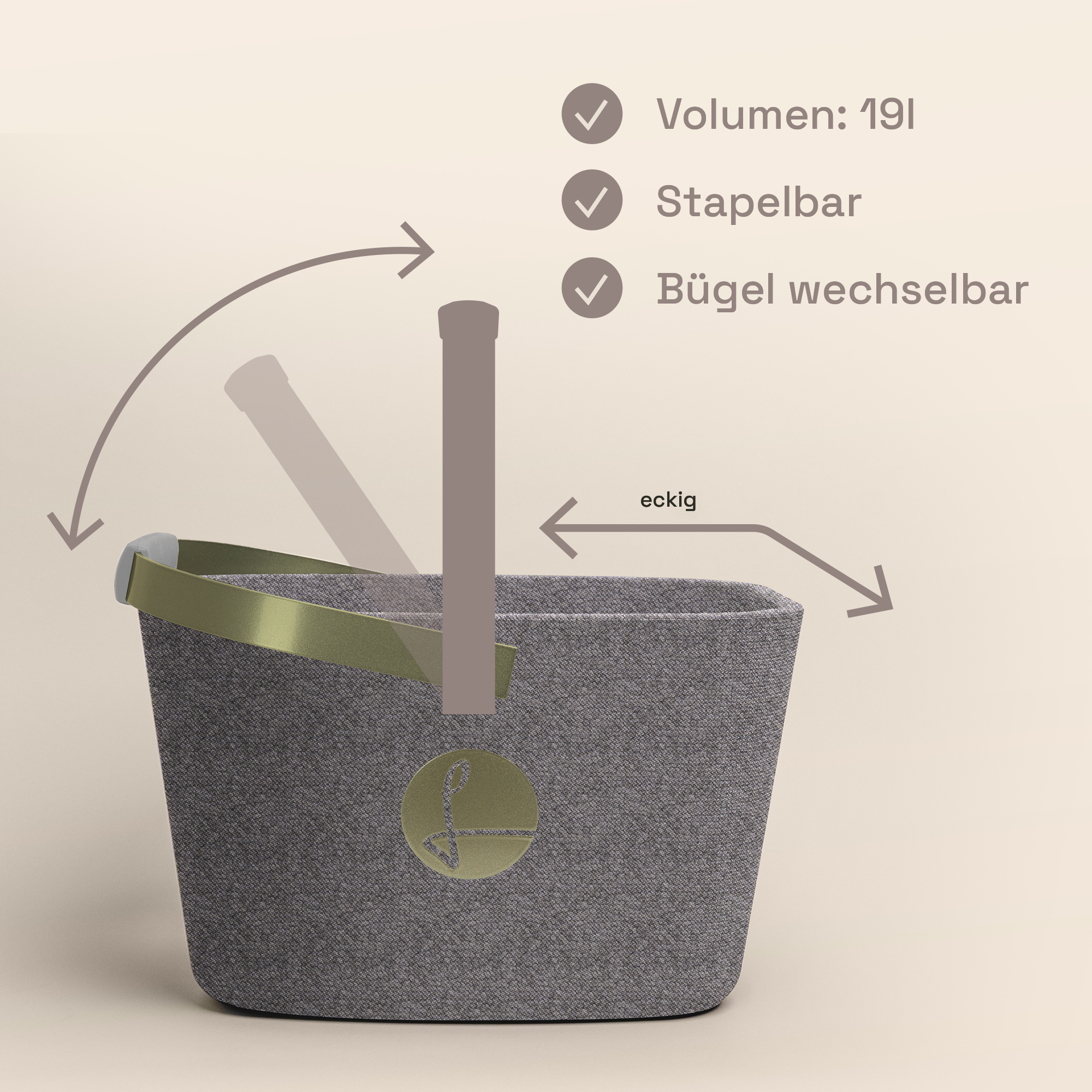 LIEBLINGSKORB® Grey Edge oliv