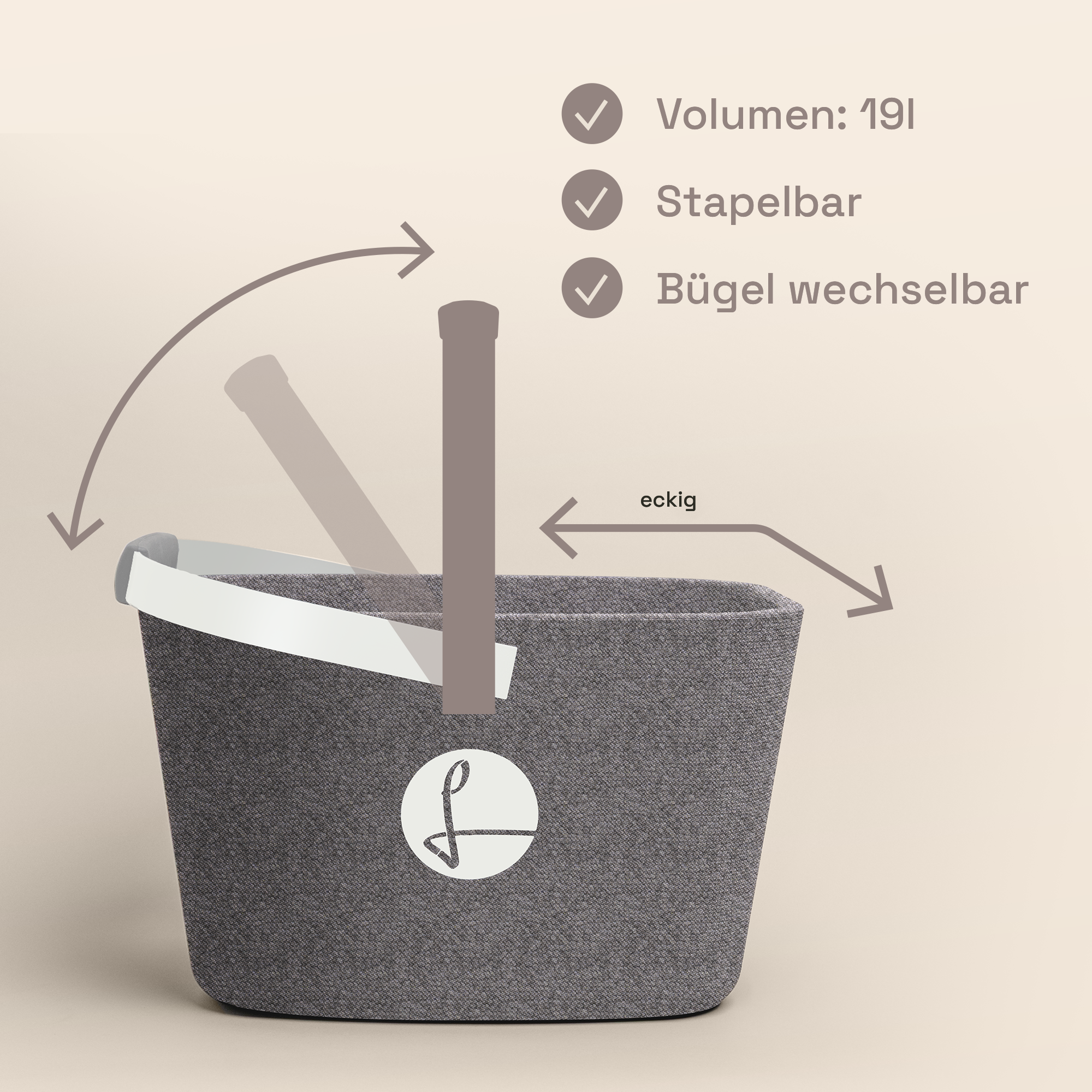 LIEBLINGSKORB® Grey Edge reinweiß