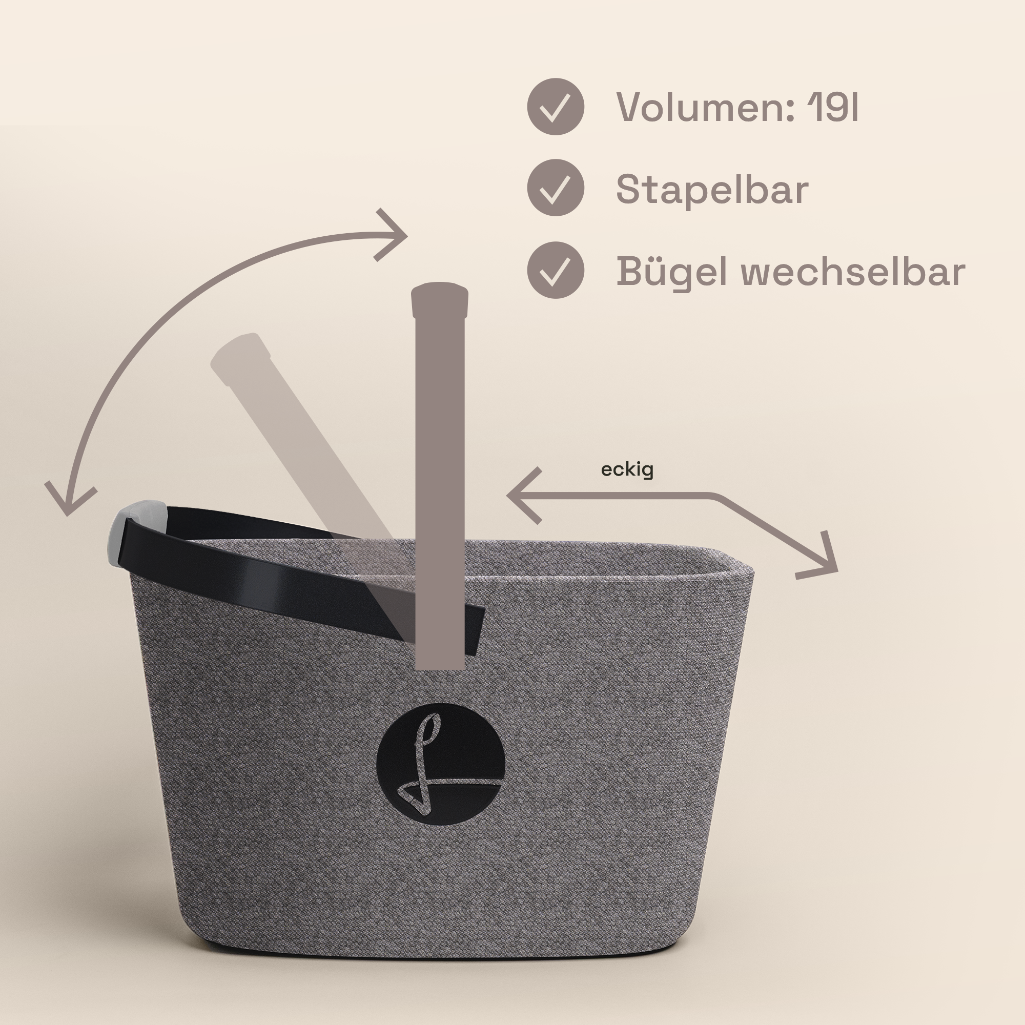 LIEBLINGSKORB® Grey Edge tiefschwarz