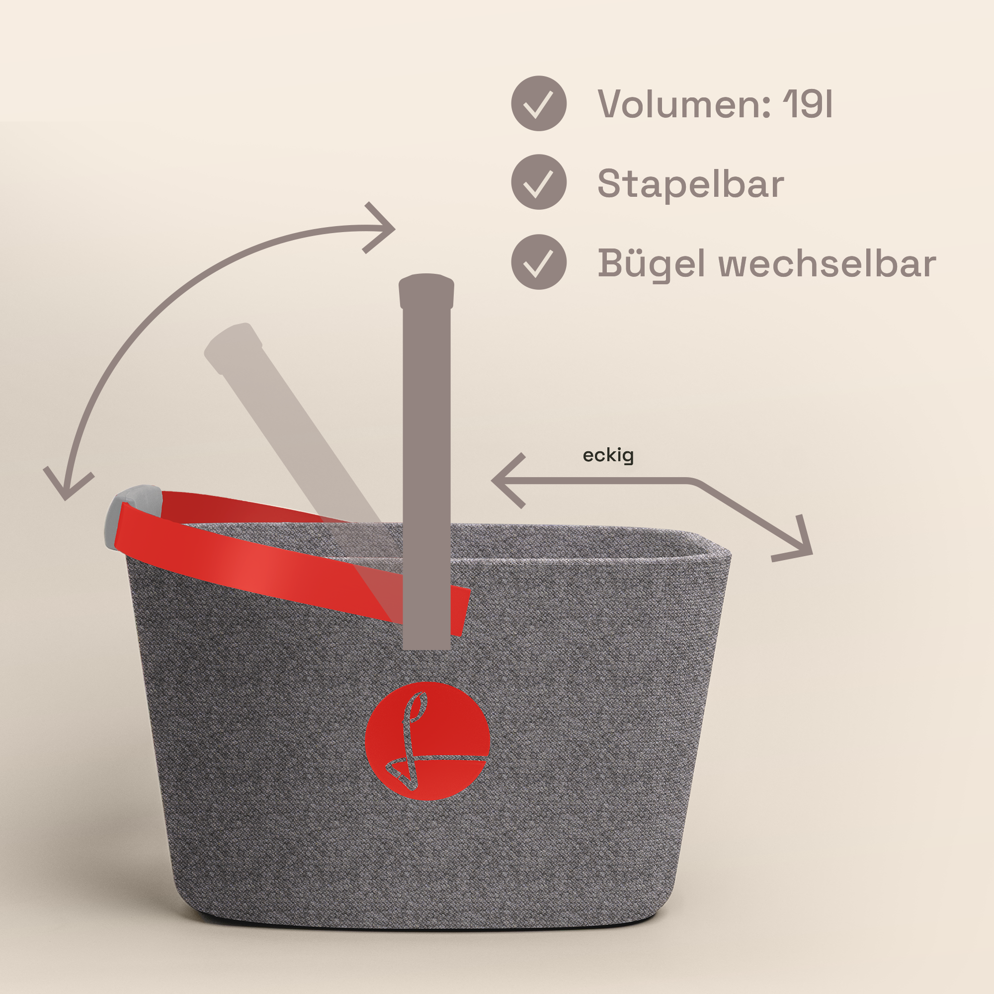 LIEBLINGSKORB® Grey Edge strawberry red