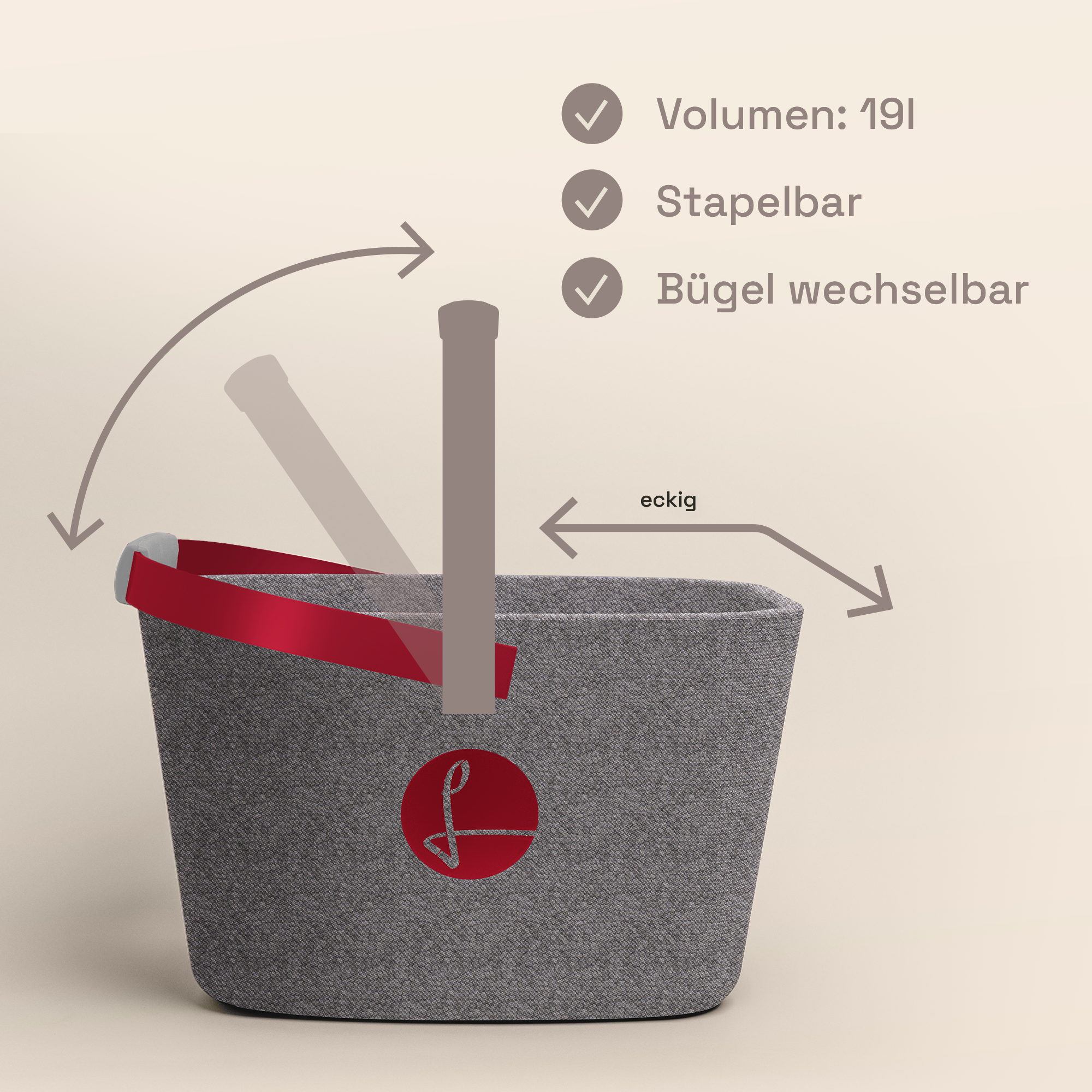 LIEBLINGSKORB® Grey Edge weinrot