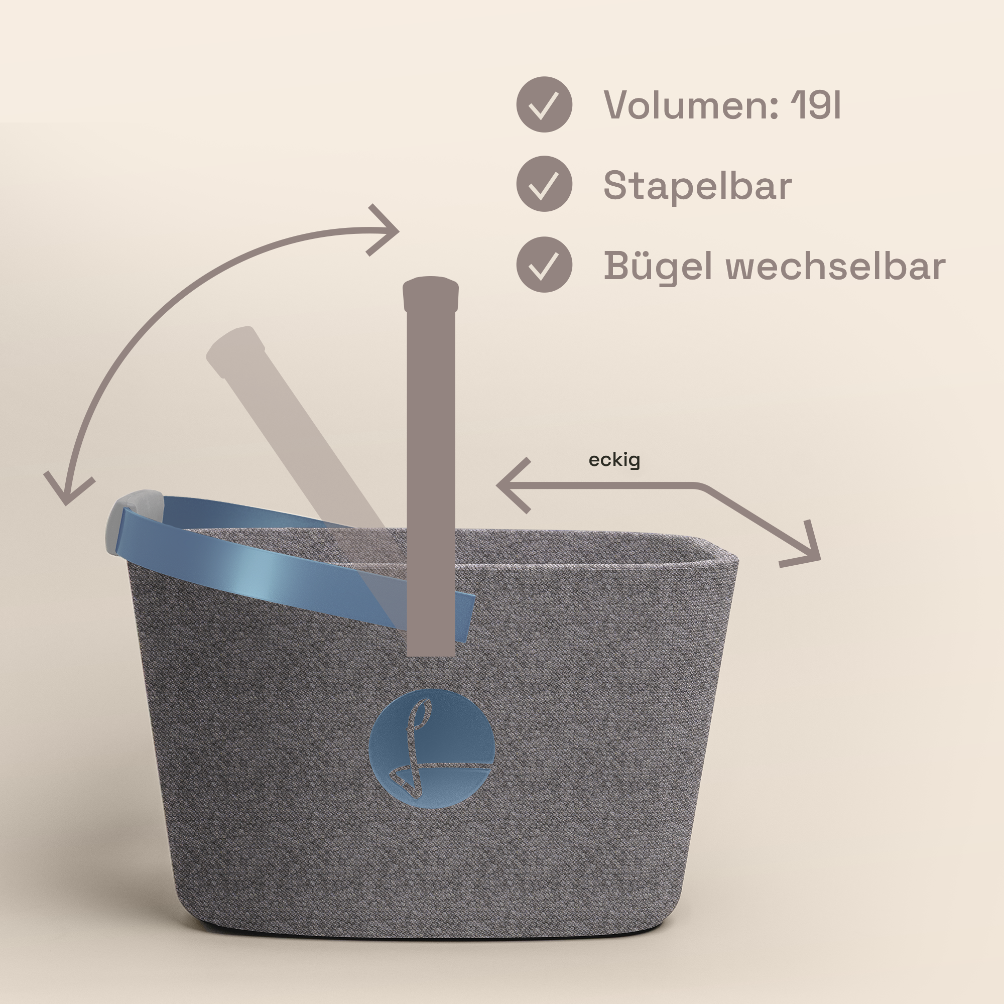 LIEBLINGSKORB® Grey Edge nordic blue