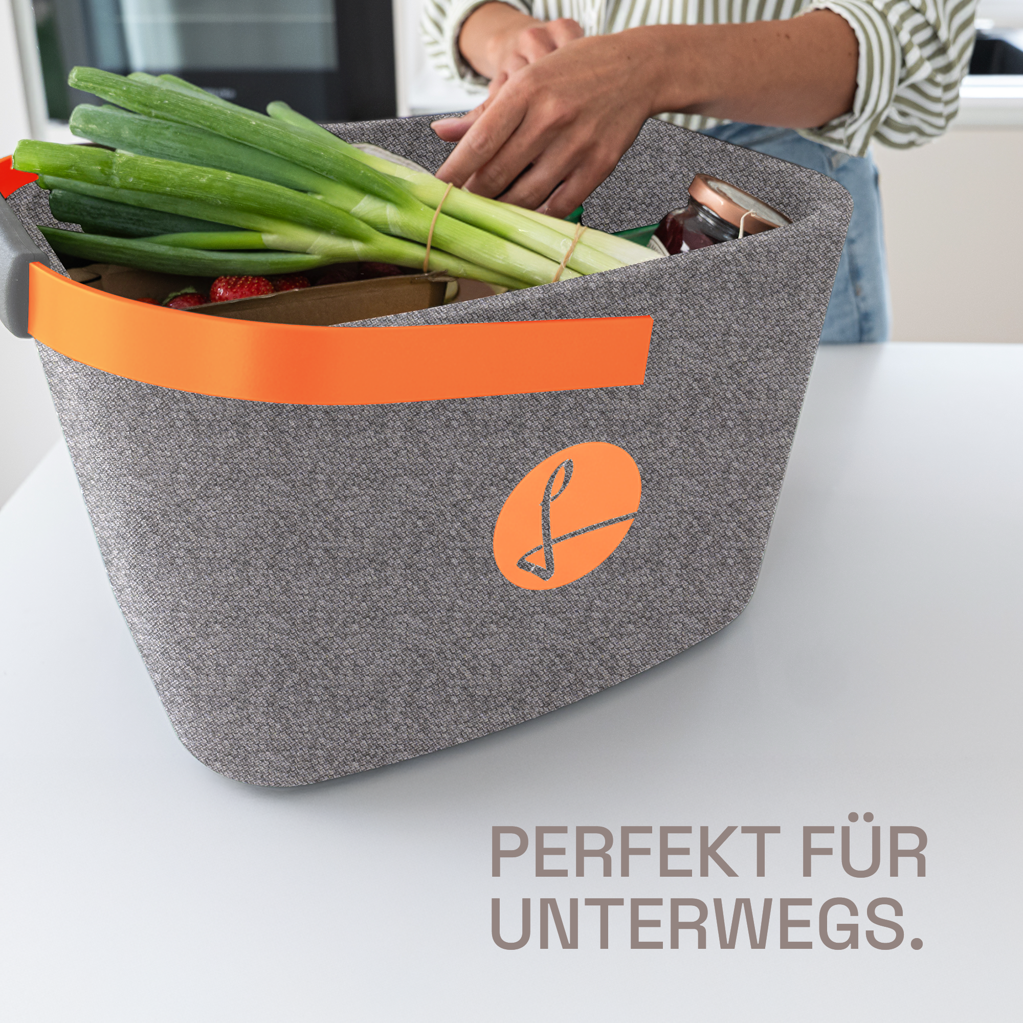 LIEBLINGSKORB® Grey Edge lachsorange