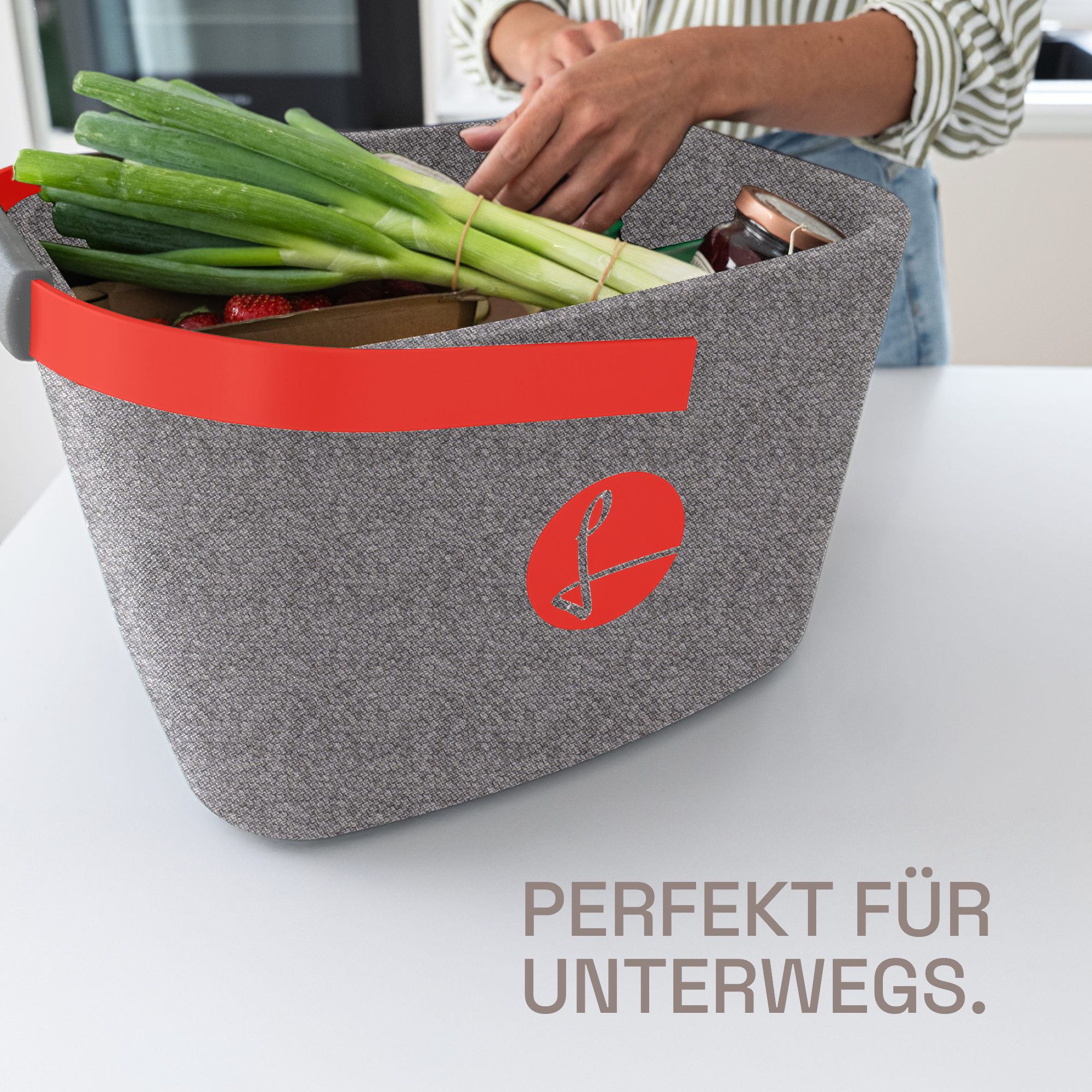 LIEBLINGSKORB® Grey Edge strawberry red