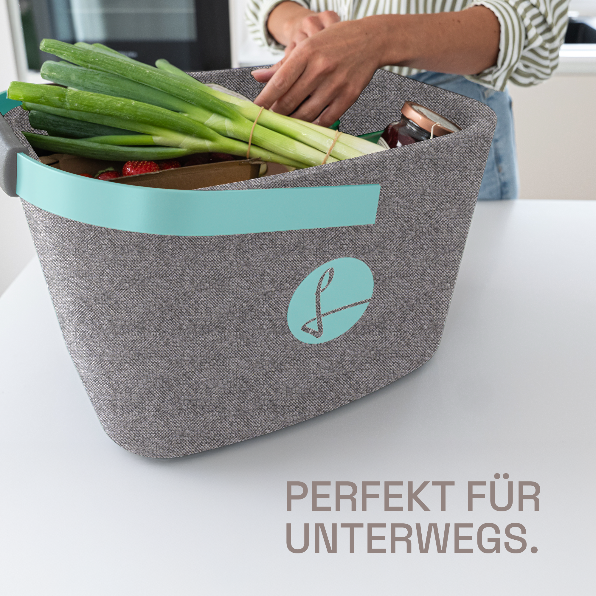 LIEBLINGSKORB® Grey Edge türkis