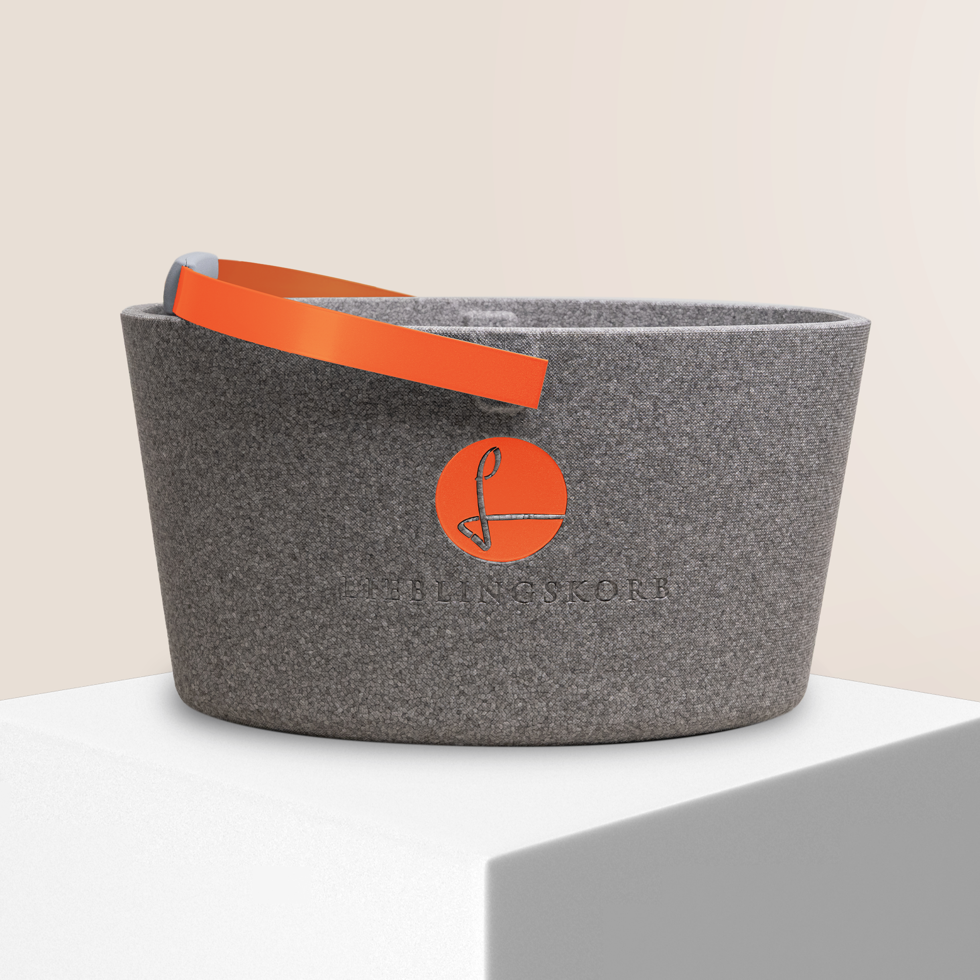 LIEBLINGSKORB® Basic silver grey lachsorange