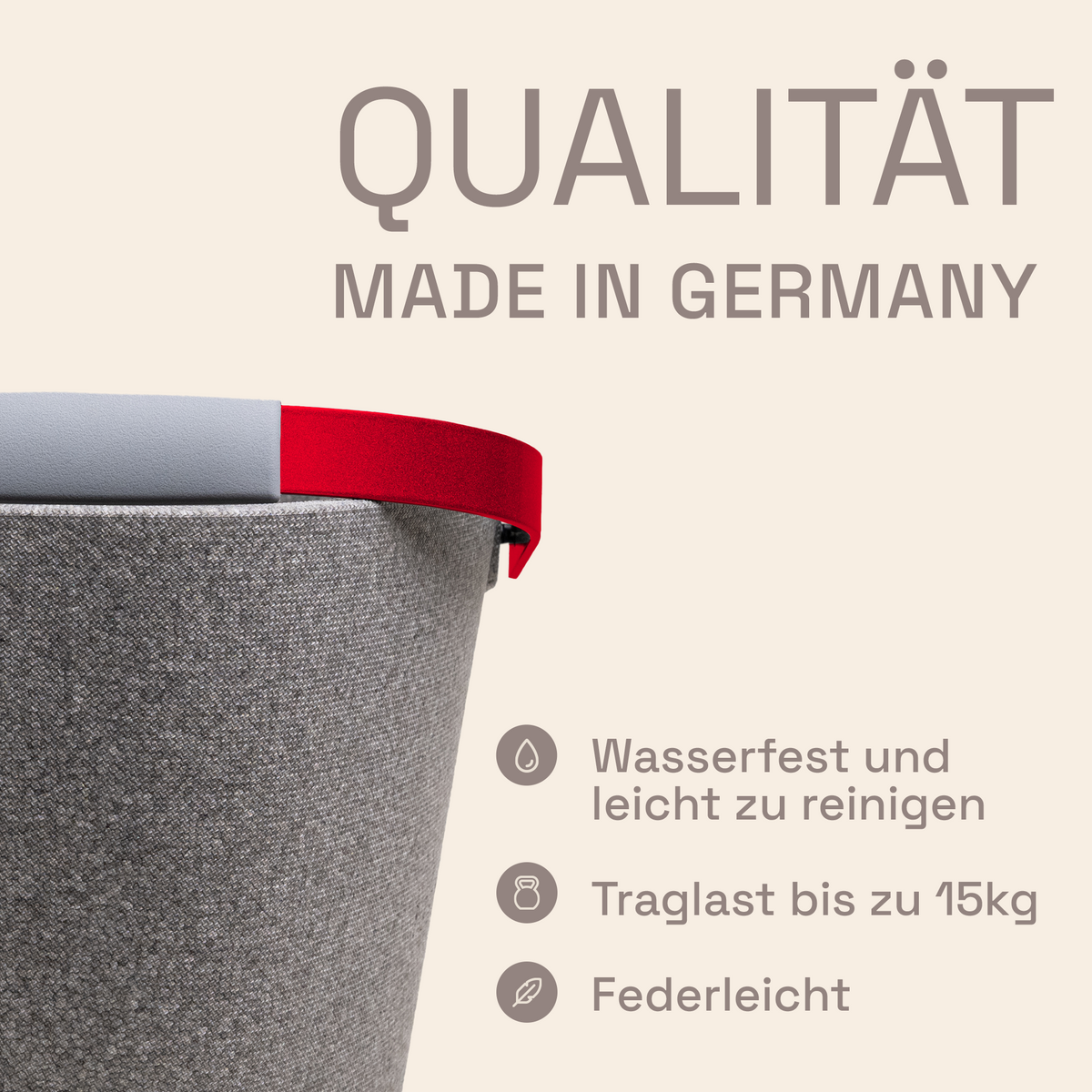 LIEBLINGSKORB Basic silver grey weinrot