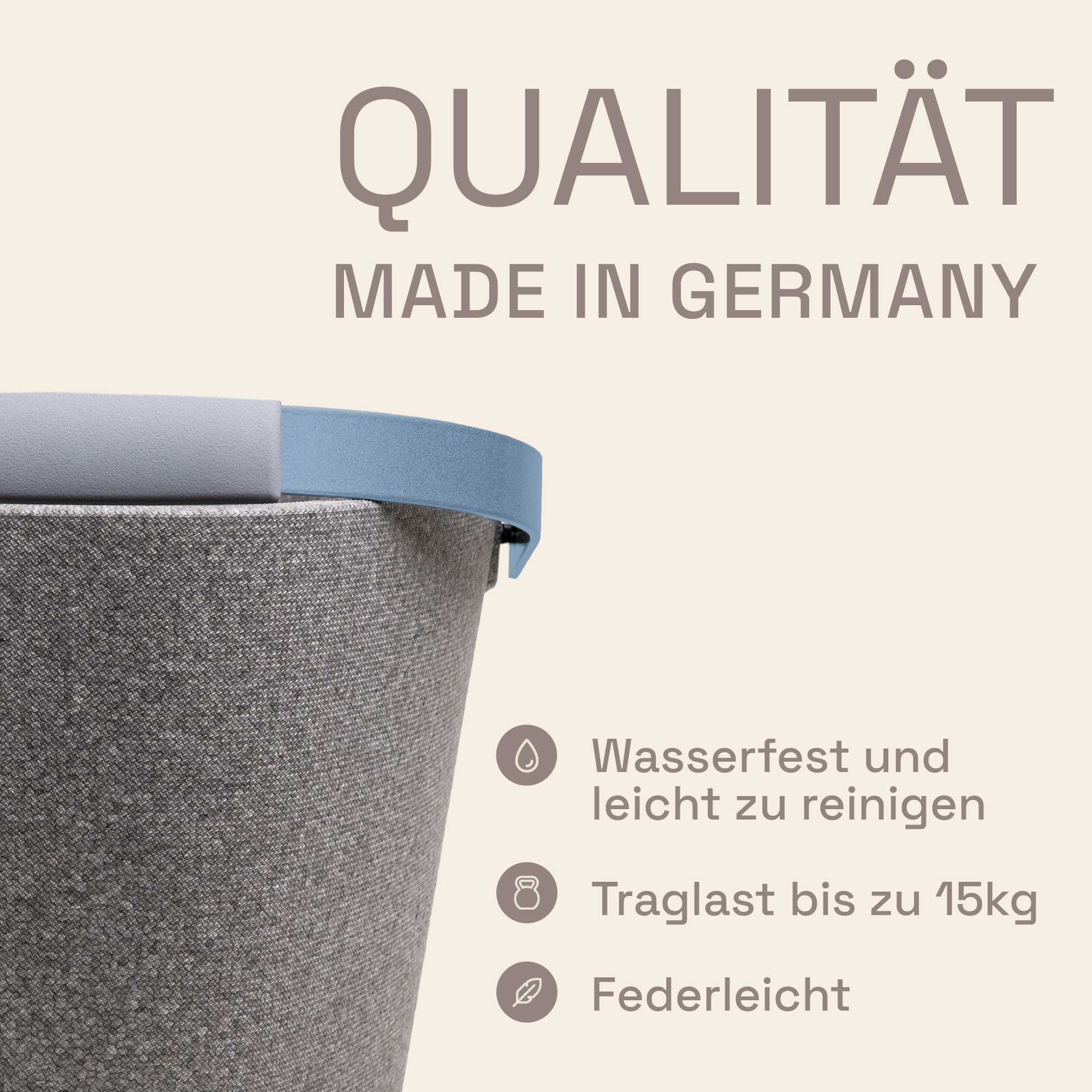 LIEBLINGSKORB® Basic silver grey nordic blue