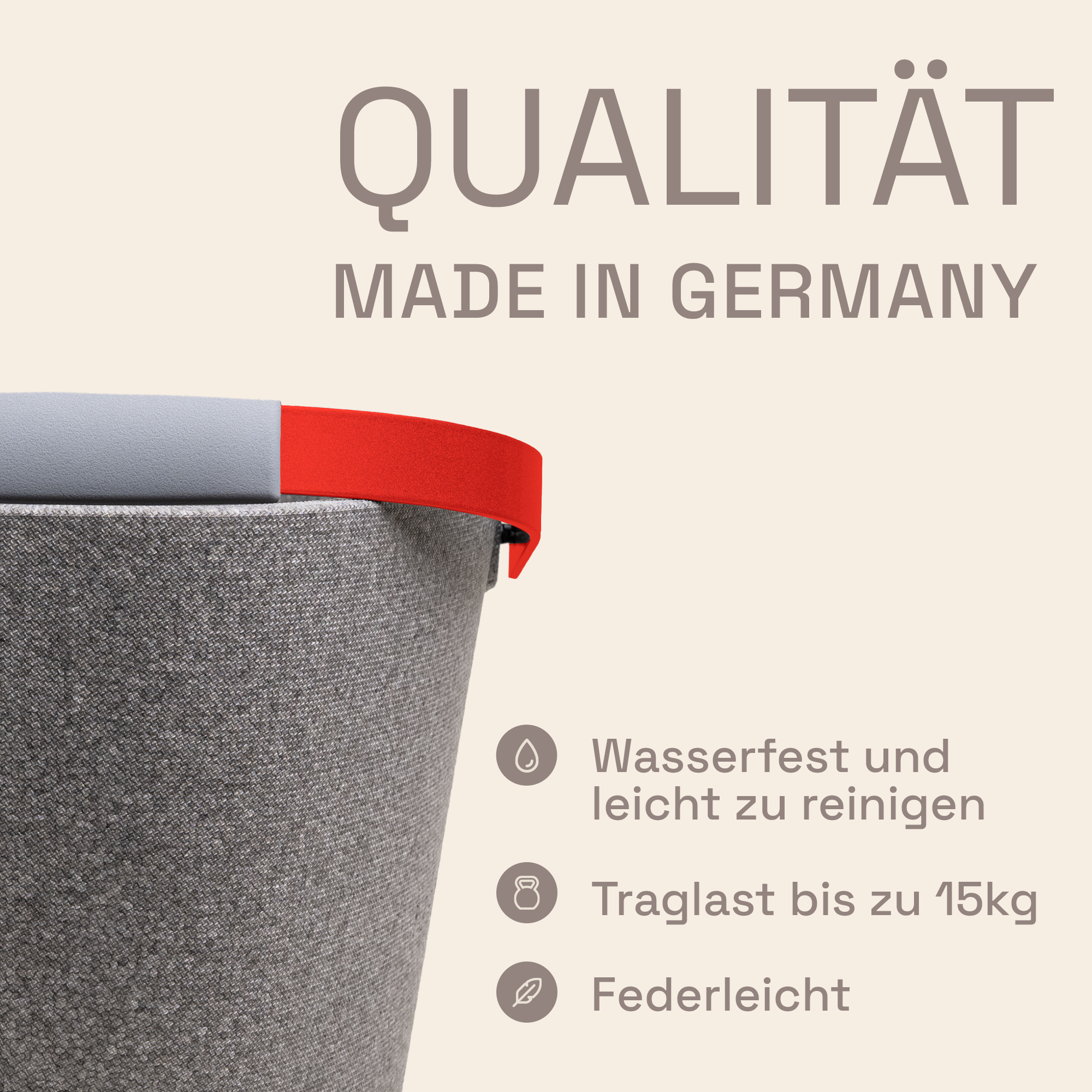 LIEBLINGSKORB® Basic silver grey strawberry red