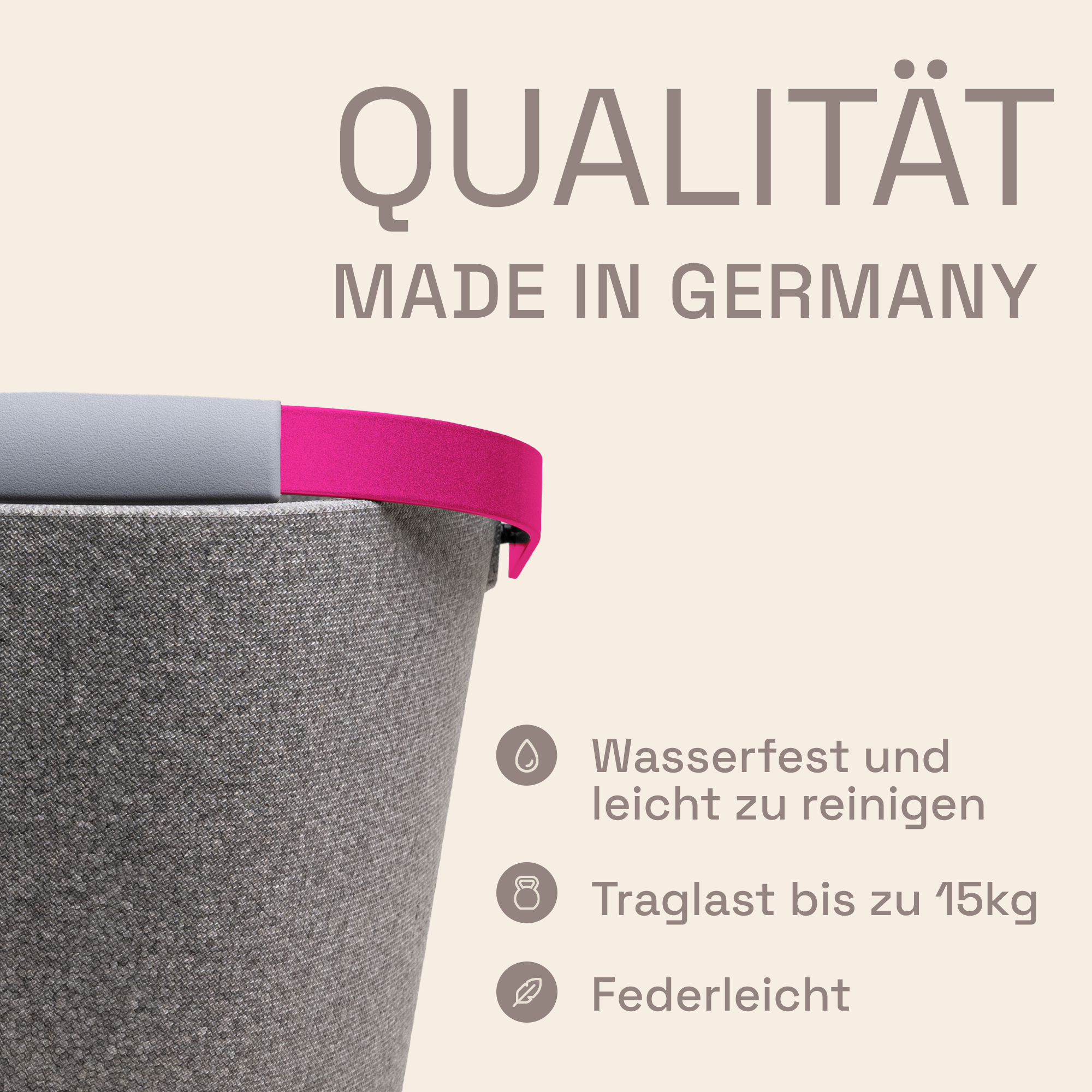 LIEBLINGSKORB® Basic silver grey magenta