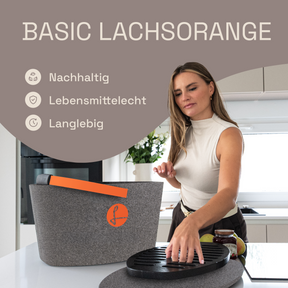 LIEBLINGSKORB Basic silver grey lachsorange