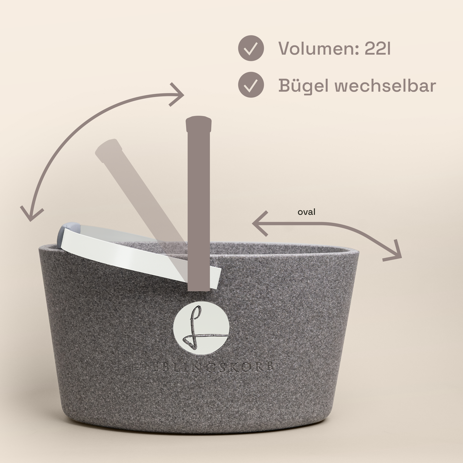 LIEBLINGSKORB Basic silver grey reinweiß