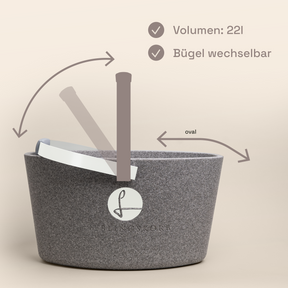 LIEBLINGSKORB Basic silver grey reinweiß