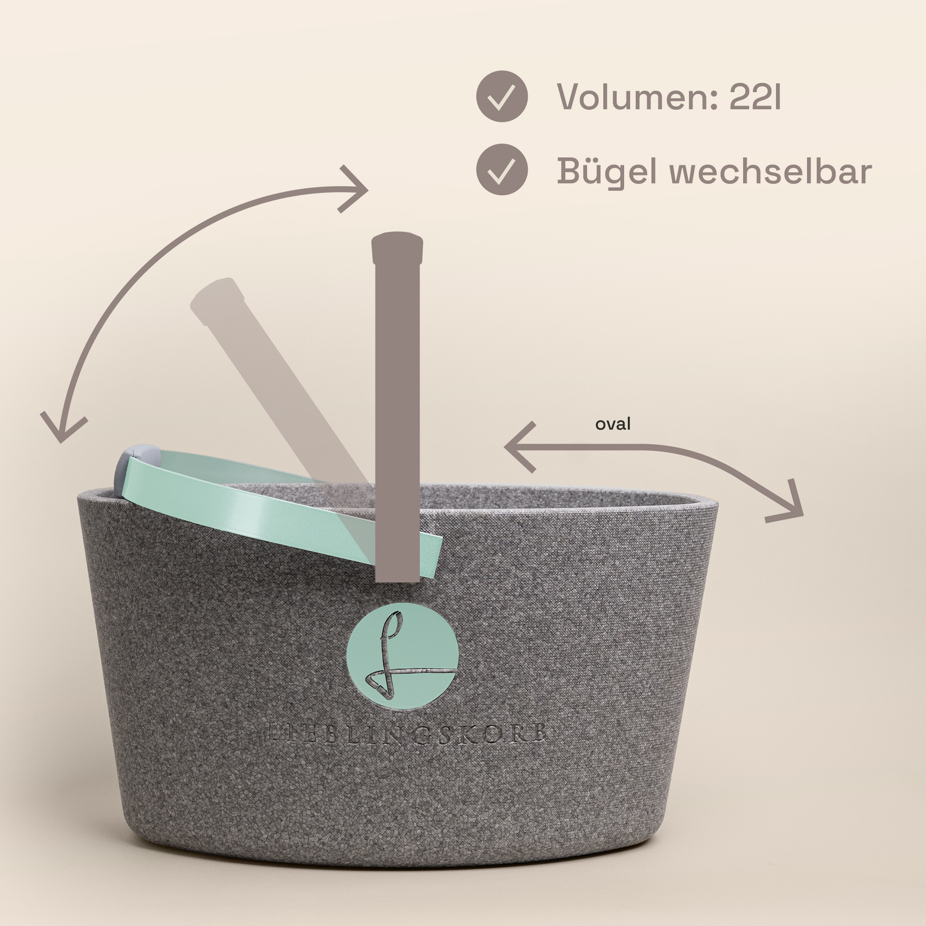 LIEBLINGSKORB Basic silver grey malve