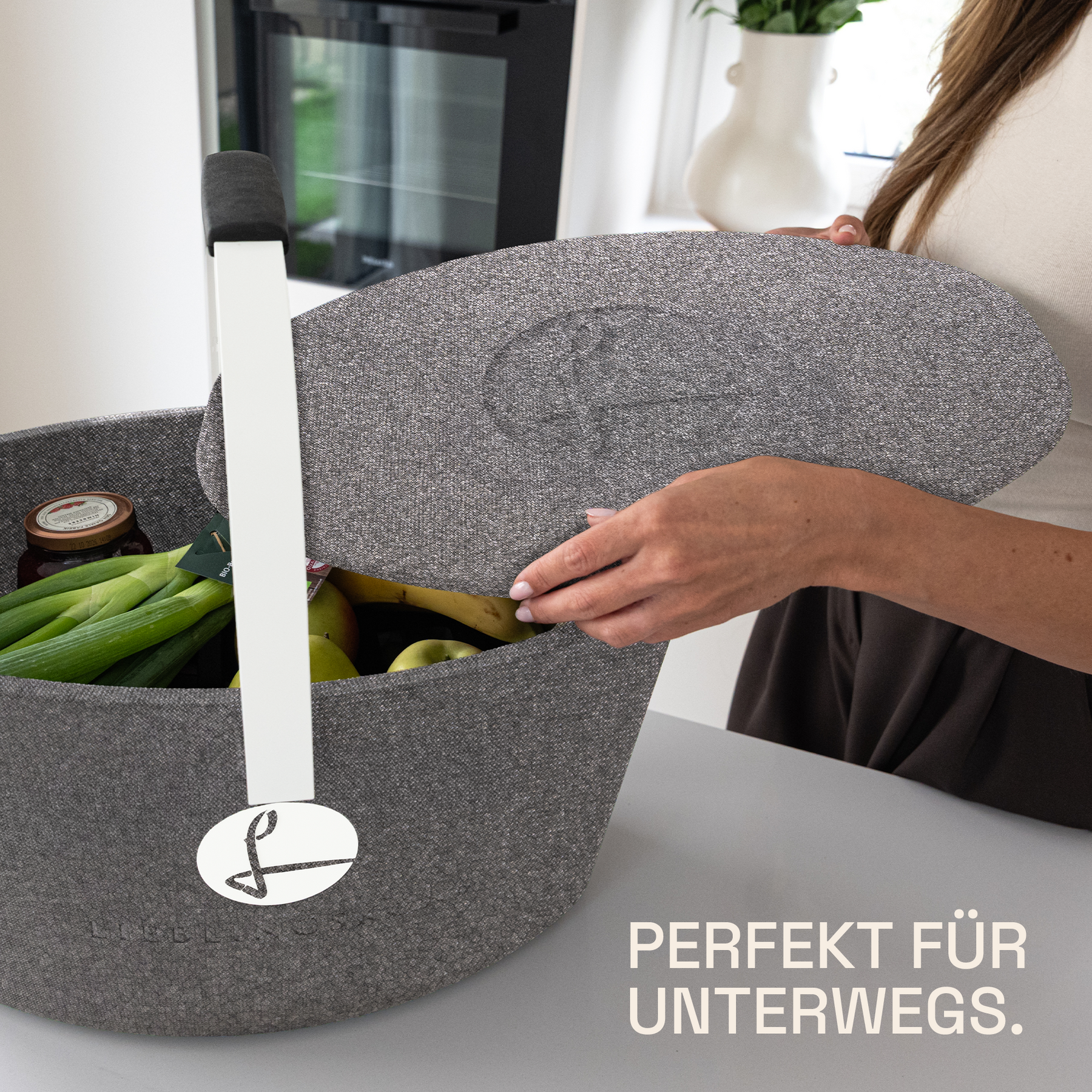 LIEBLINGSKORB Basic silver grey reinweiß