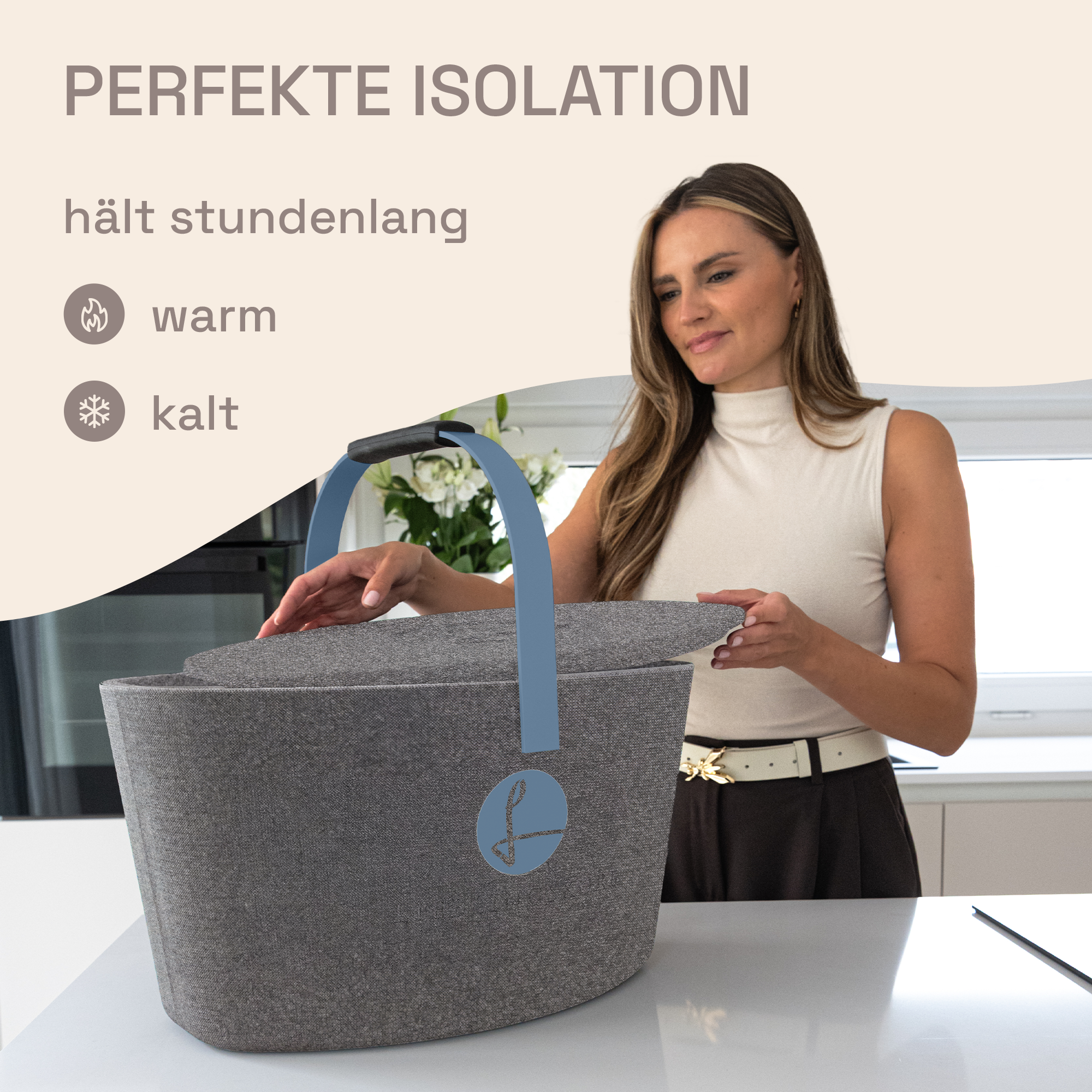 LIEBLINGSKORB® Basic silver grey nordic blue