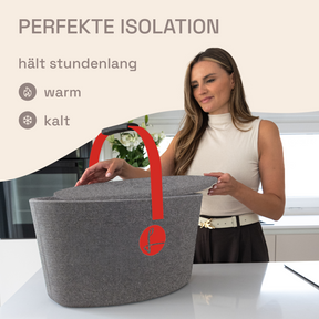 LIEBLINGSKORB Basic silver grey strawberry red