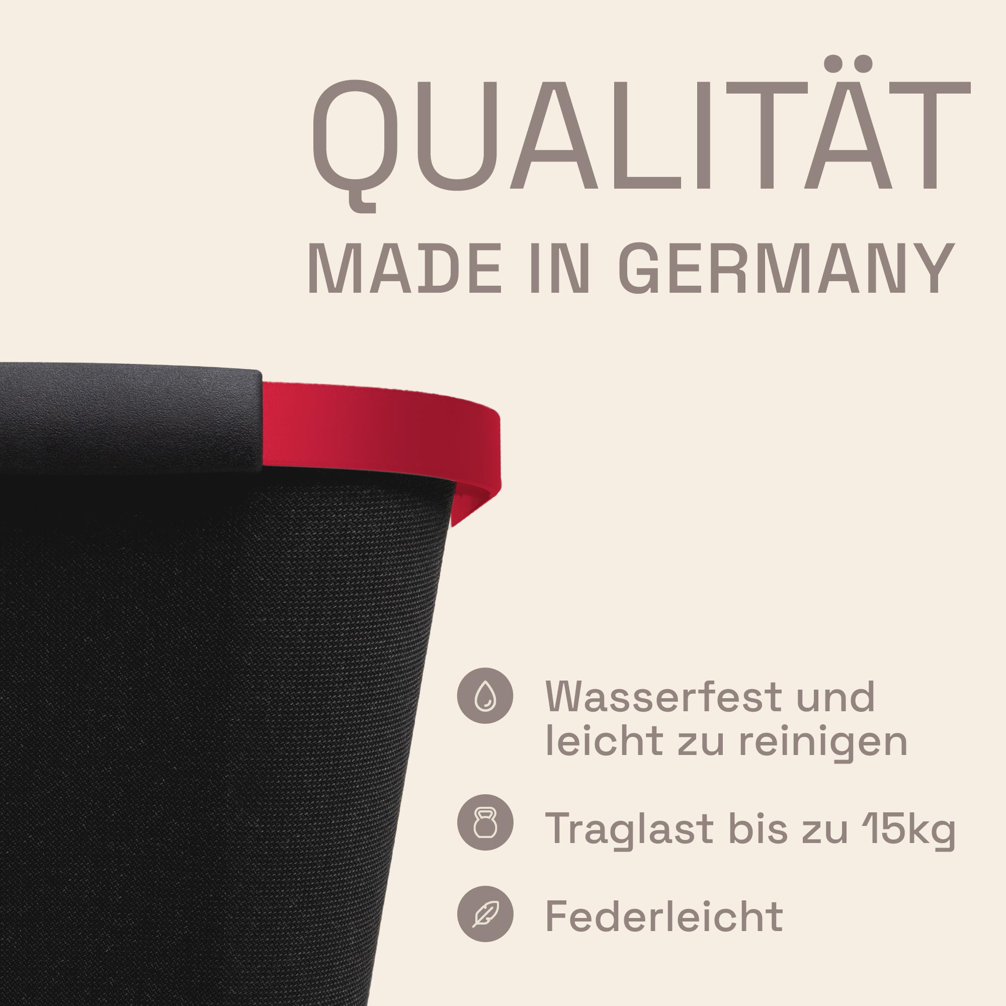 LIEBLINGSKORB® Basic deep black weinrot