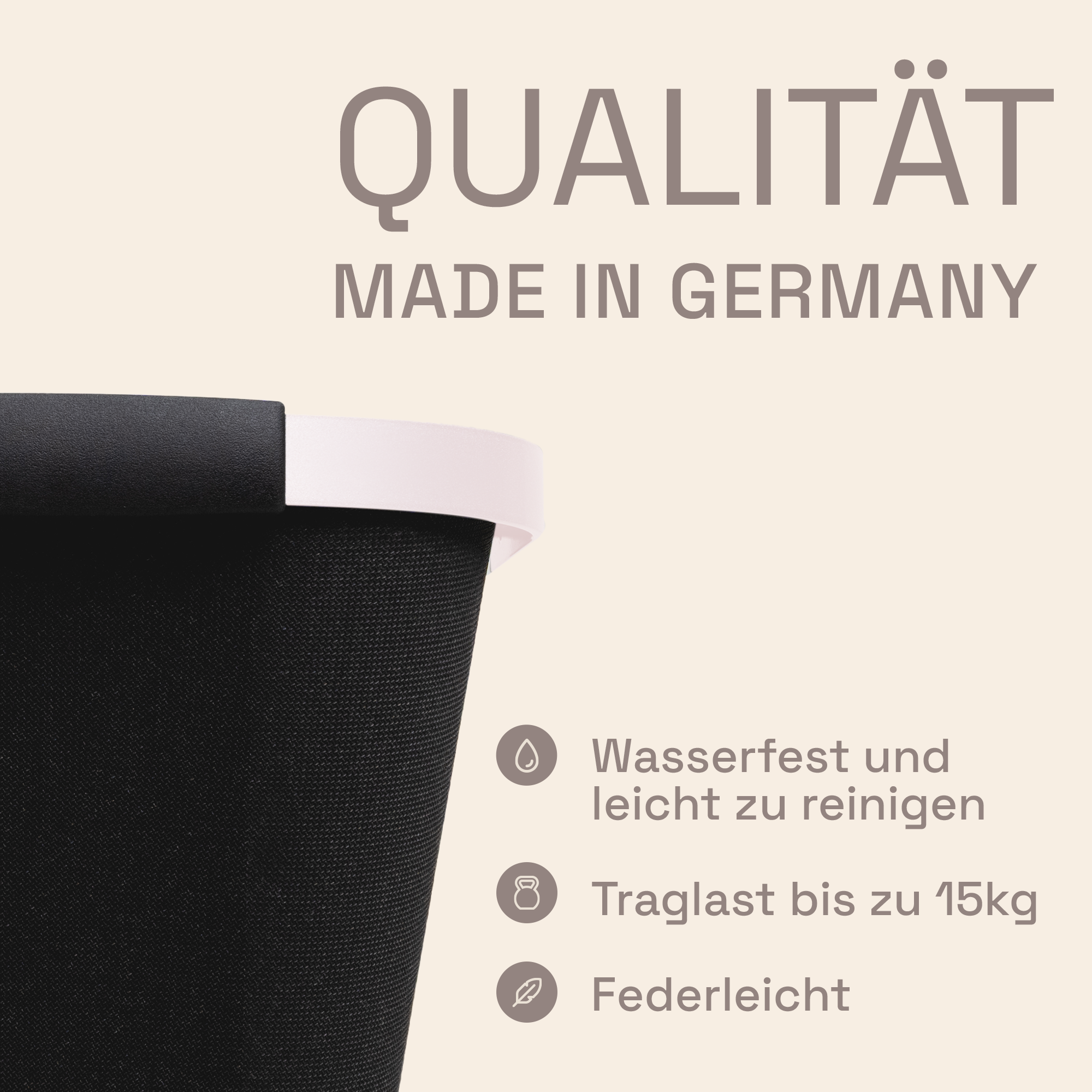 LIEBLINGSKORB® Basic deep black pastellrosa