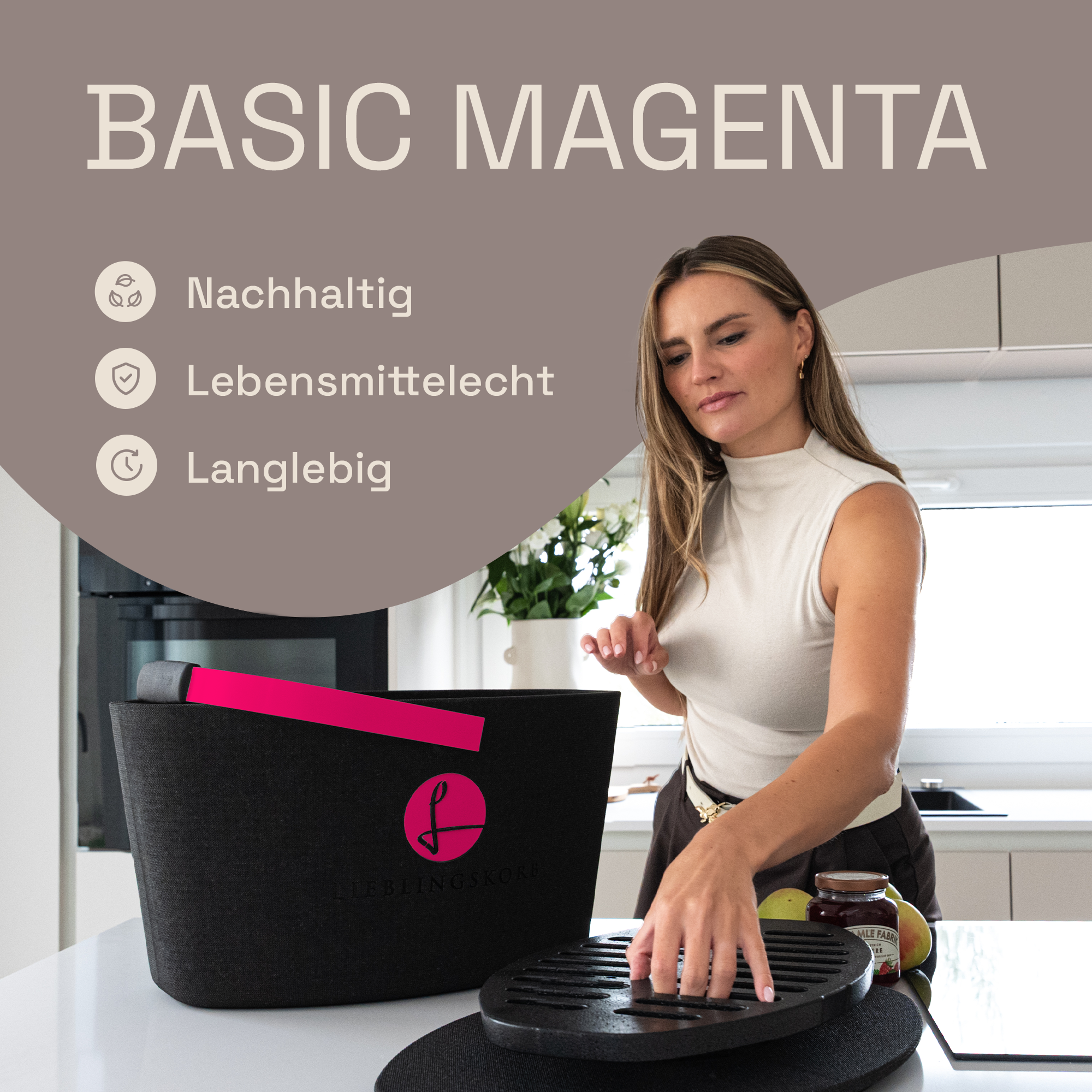 LIEBLINGSKORB® Basic deep black magenta